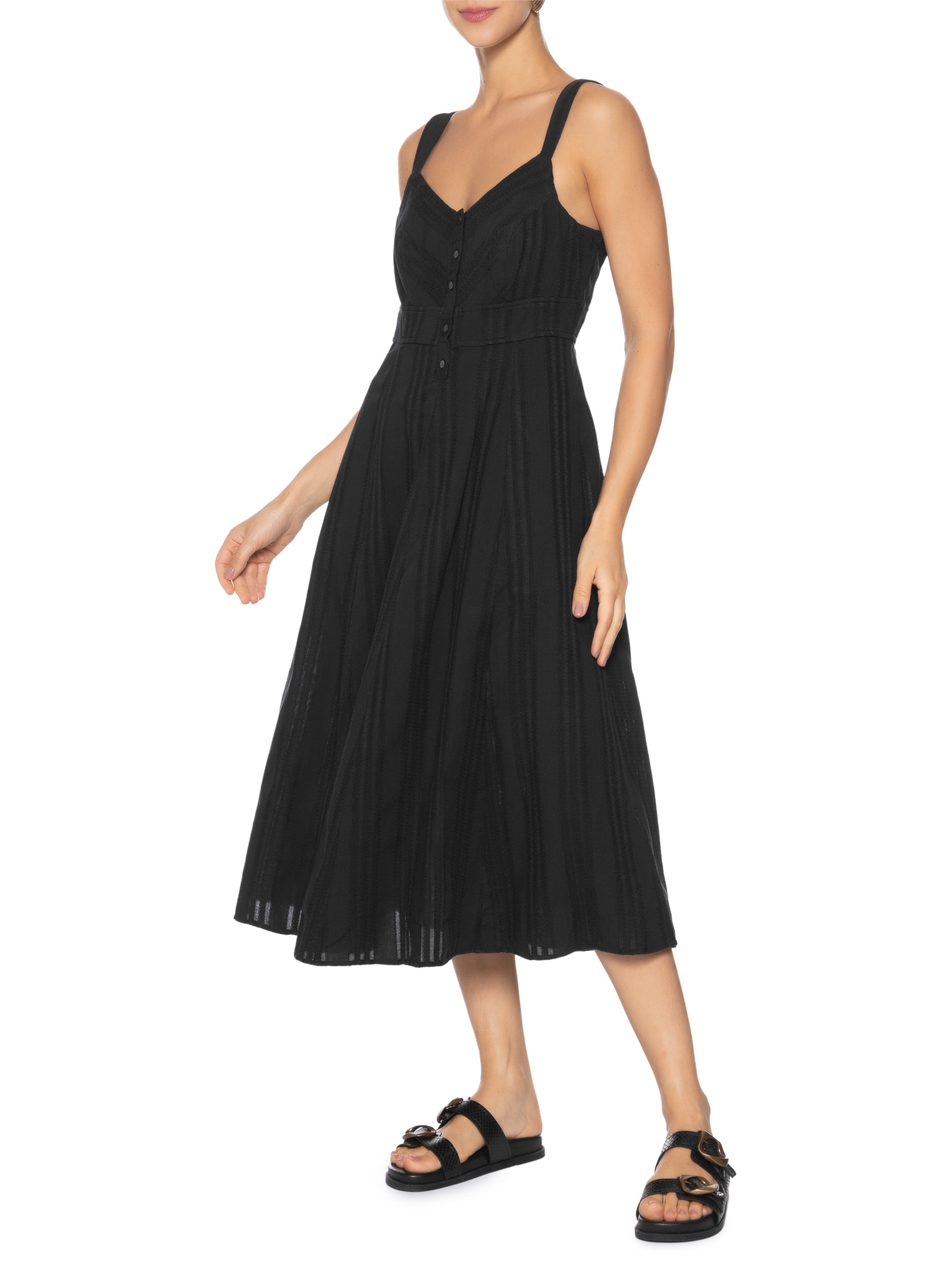 Vestido Ravina Sl Midi Dress Preto Levi's