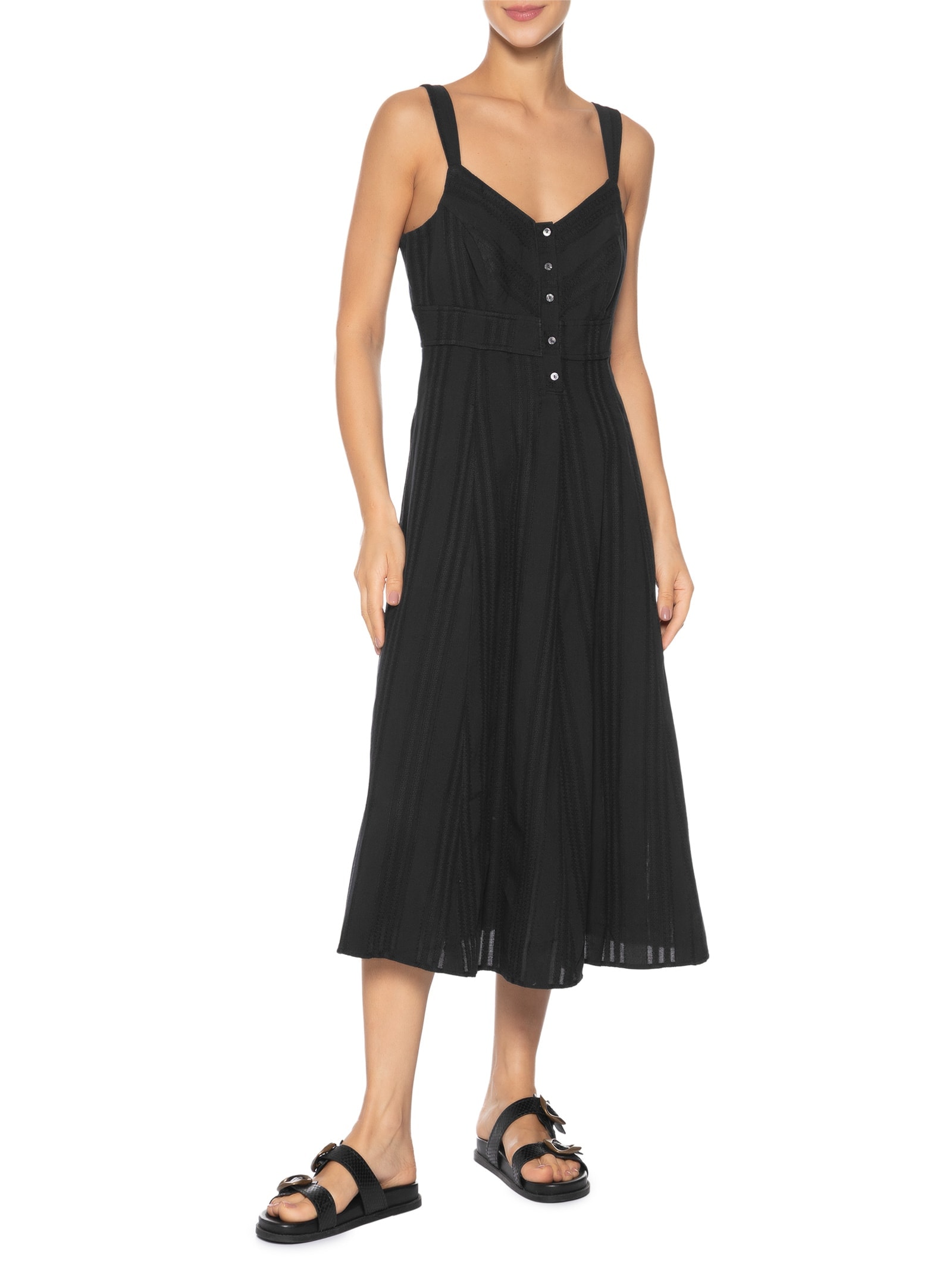 Vestido Ravina Sl Midi Dress Preto Levi's