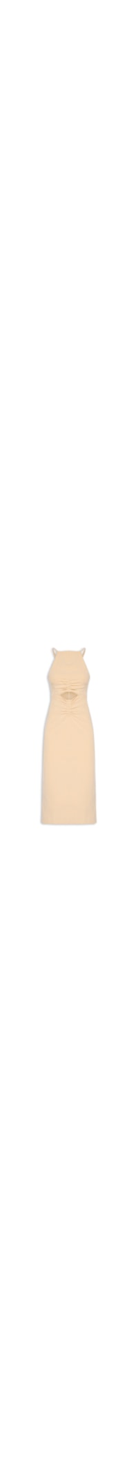 Vestido Recorte Franzido - Bege