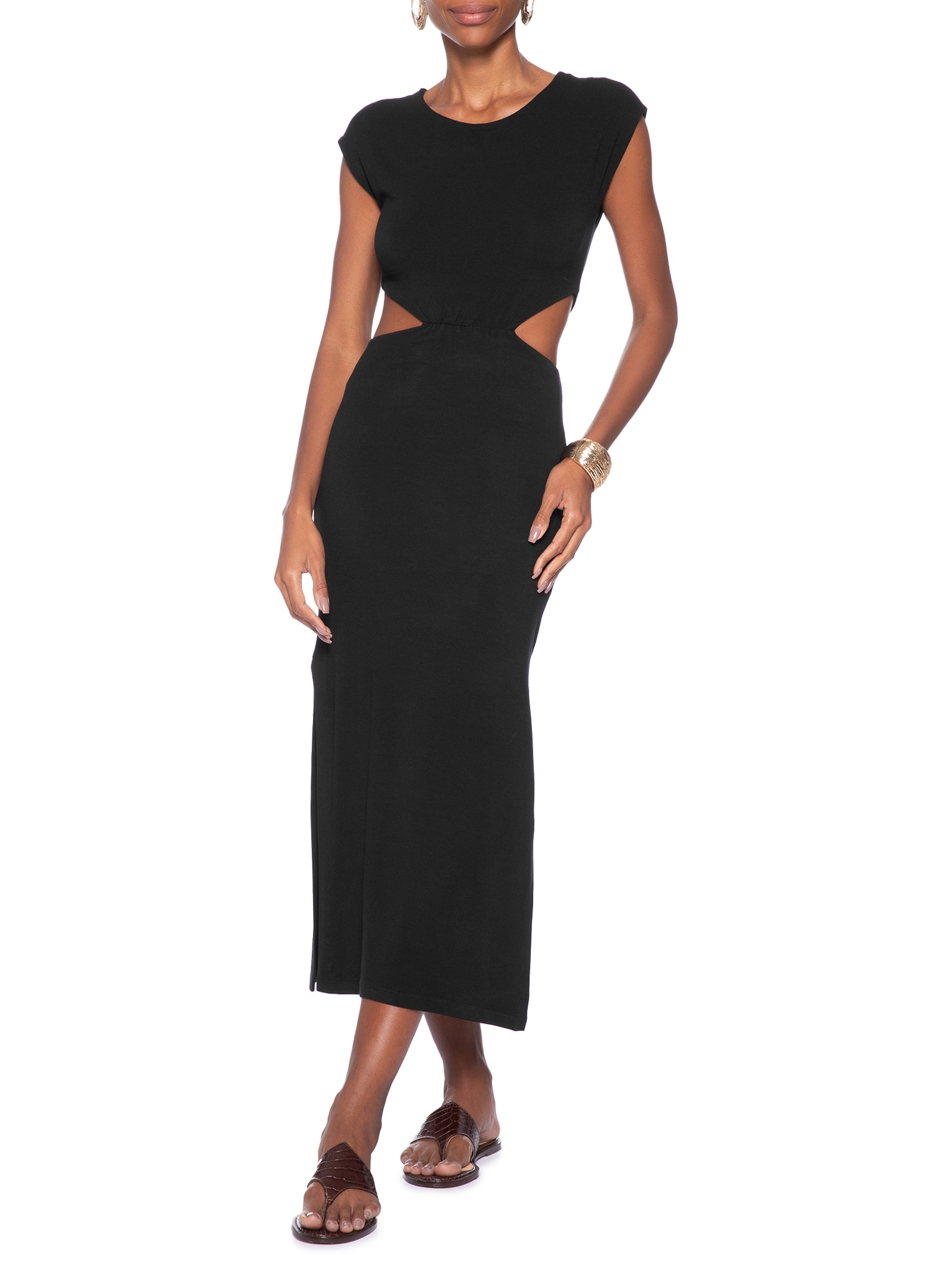 Vestido Recorte Lateral – Preto Animale