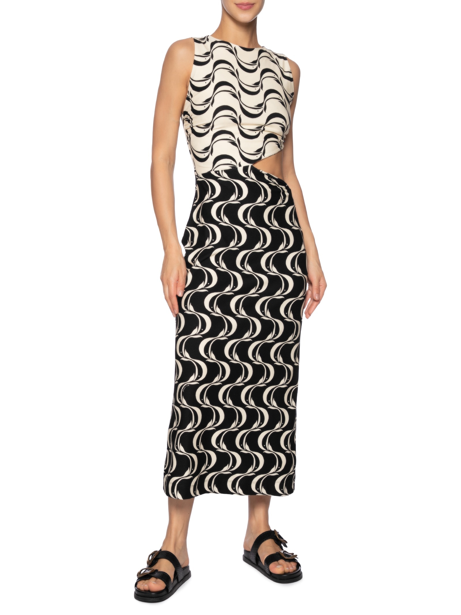 Vestido Recorte Peixe Copa Preto Farm