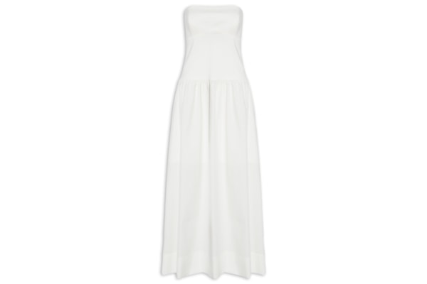 Vestido Recorte Sem Alça - Branco