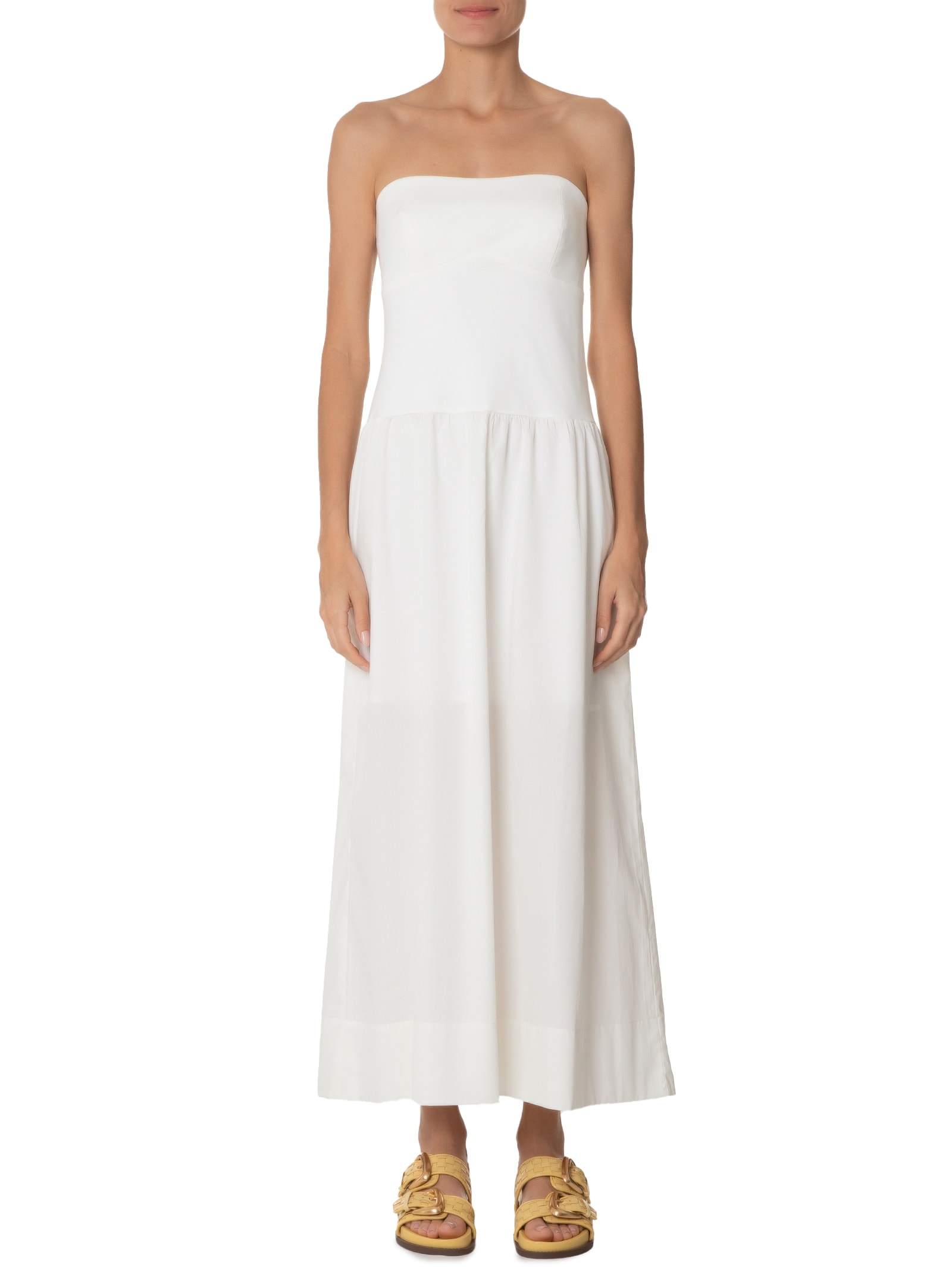 Vestido Recorte Sem Alça Branco Dress To