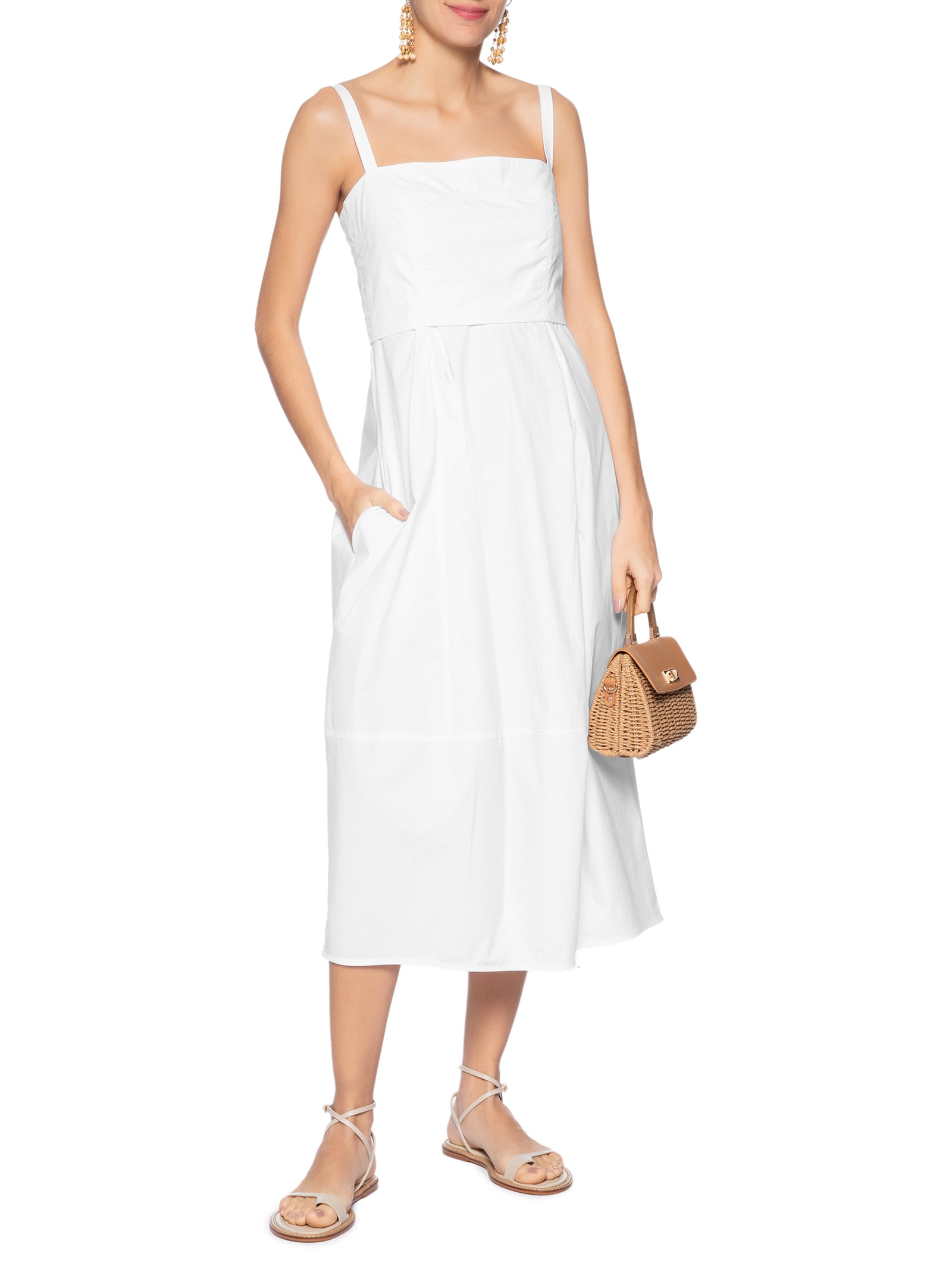 Vestido Recortes Branco Animale