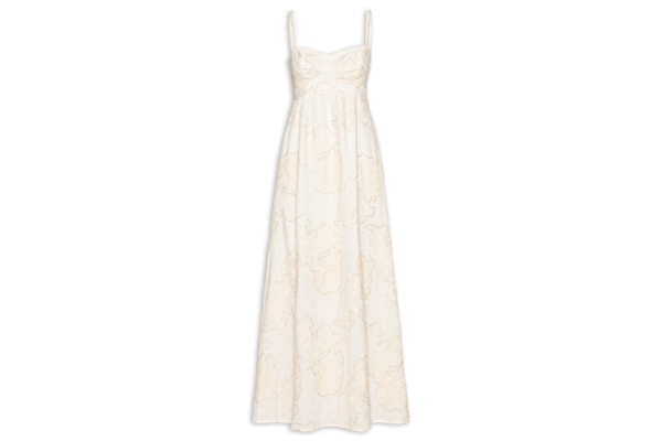Vestido Recortes Busto Bordado Magnoli - Off White