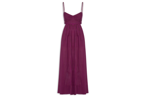 Vestido Recortes Listrado – Rosa