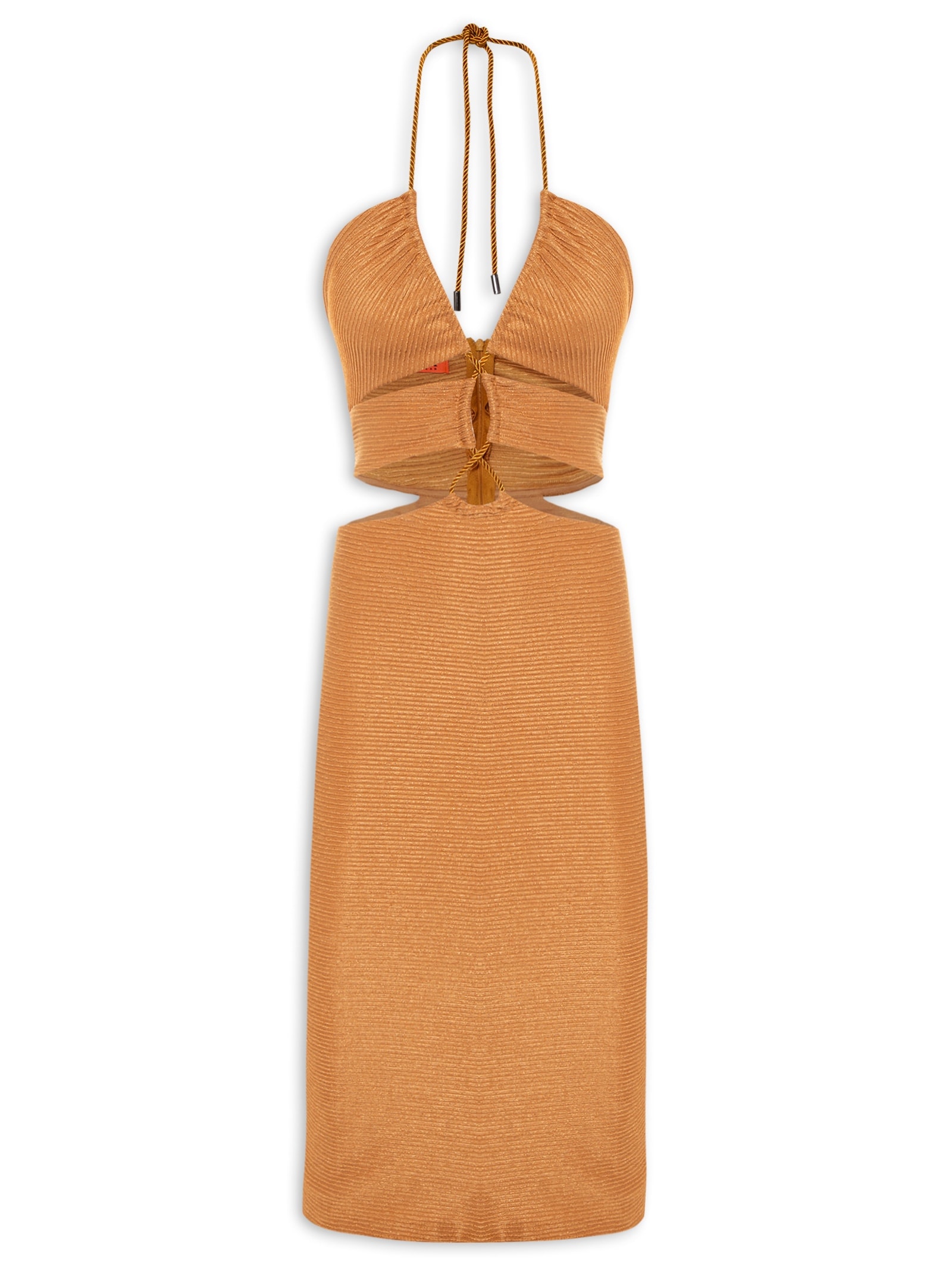 Vestido Recortes Marrom Colcci