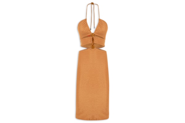 Vestido Recortes - Marrom