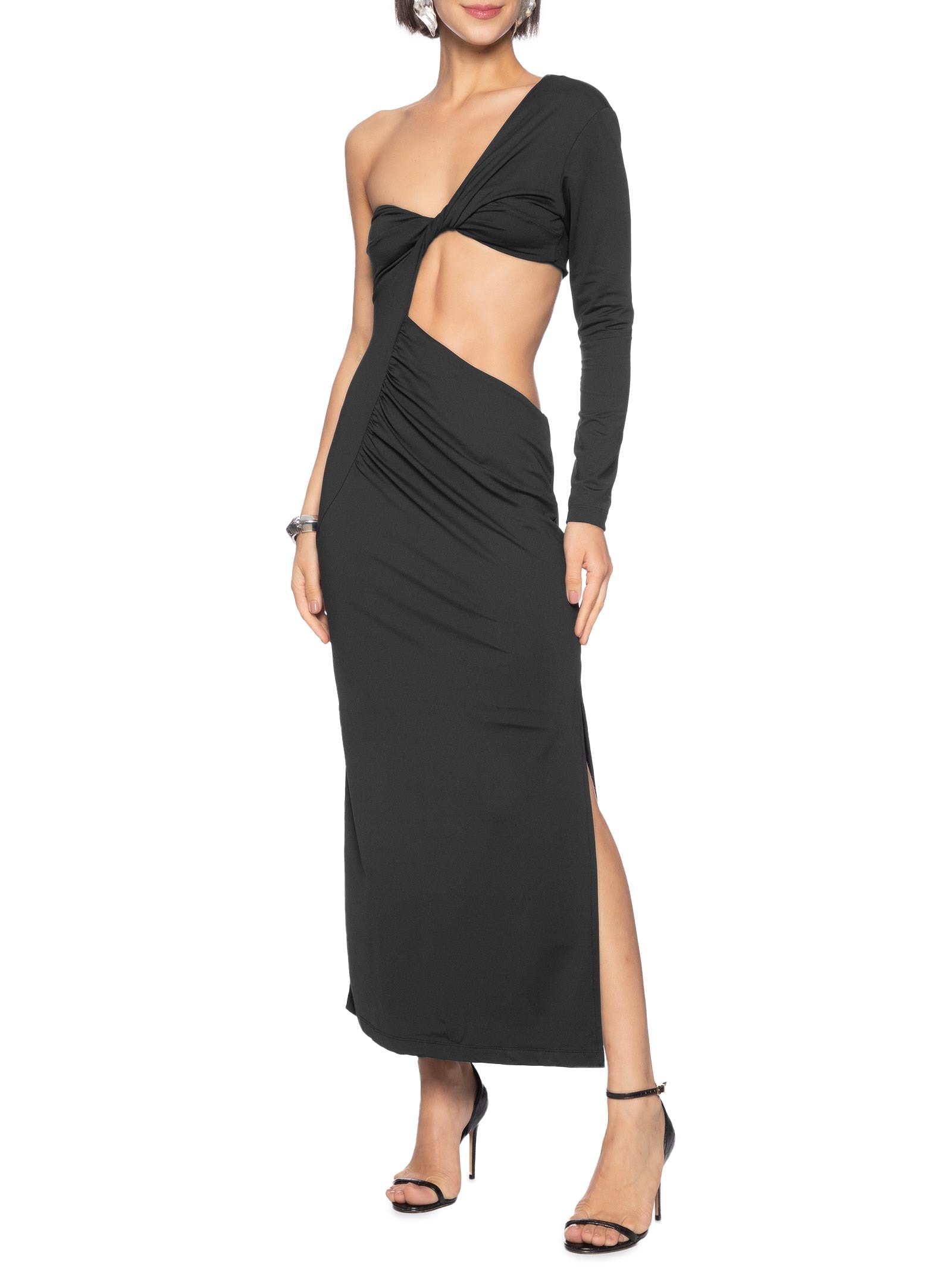  Vestido Recortes Midi Preto Colcci
