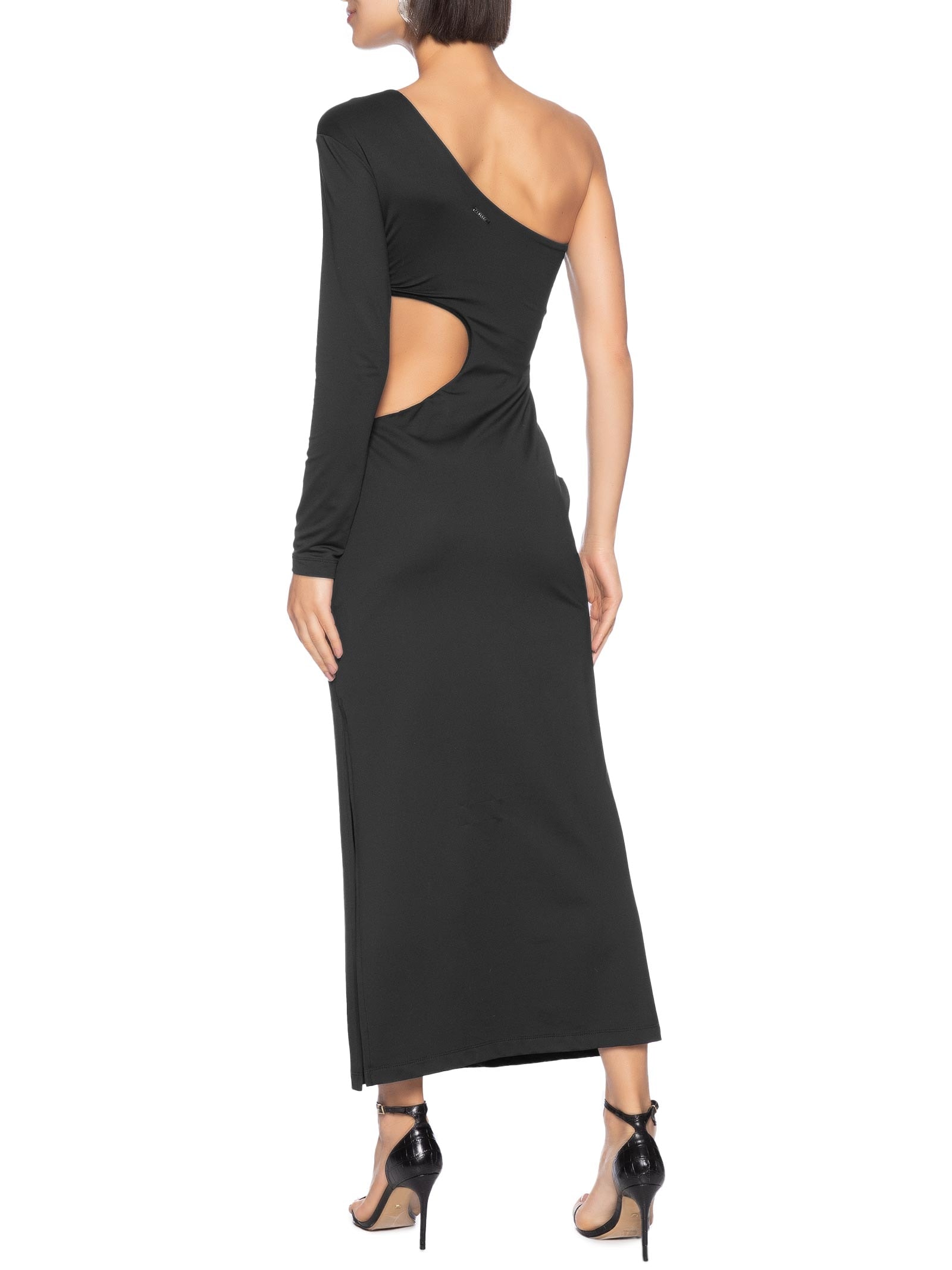  Vestido Recortes Midi Preto Colcci