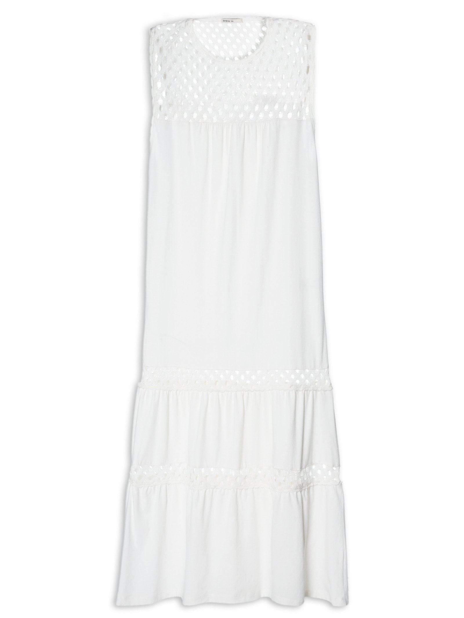 Vestido Recortes Tricot Off White Dress To