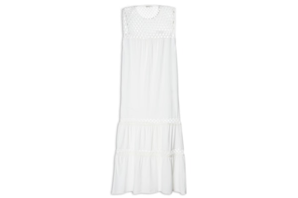 Vestido Recortes Tricot - Off White