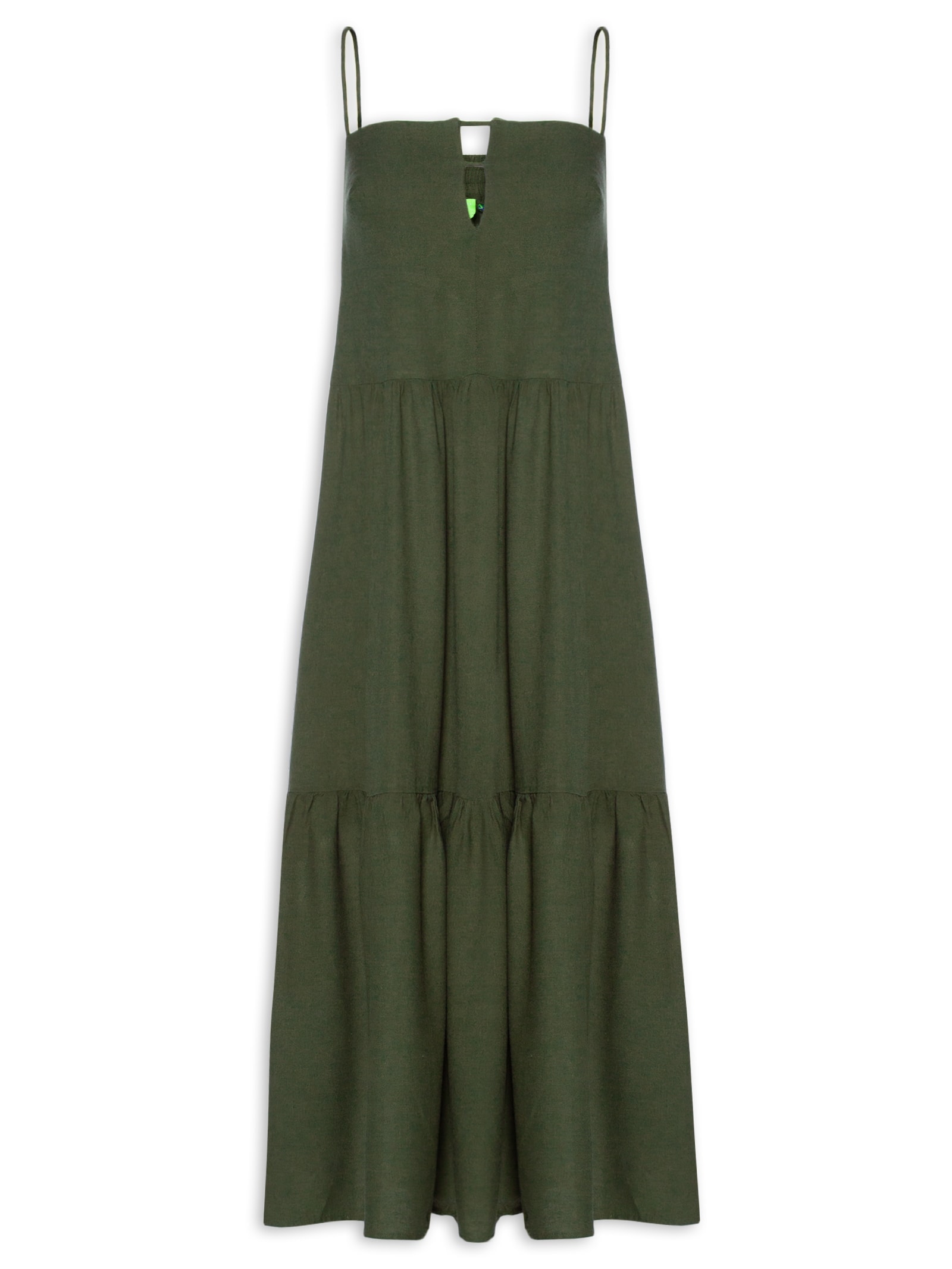 Vestido Recortes Verde Farm