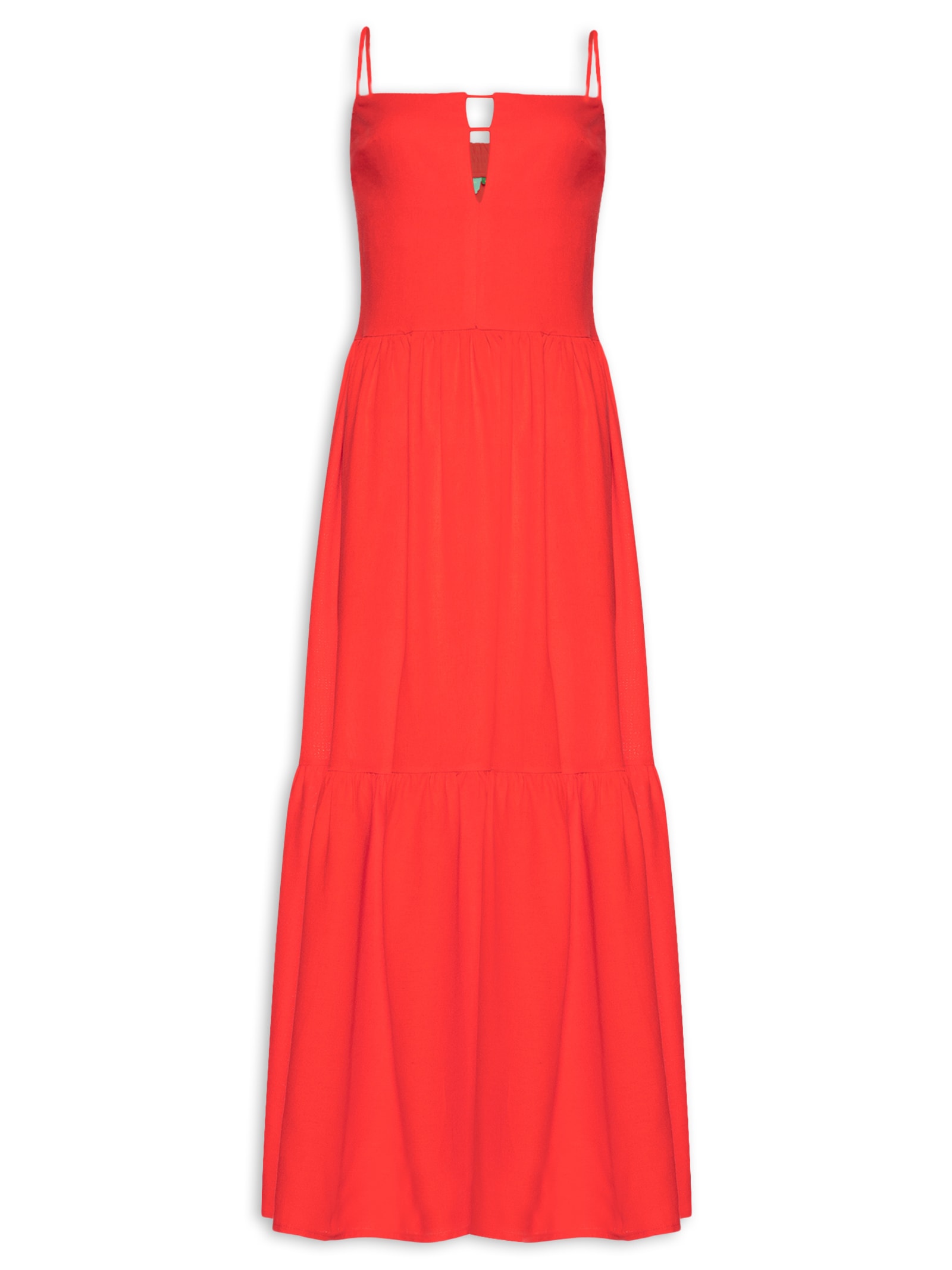 Vestido Recortes Vermelho Farm