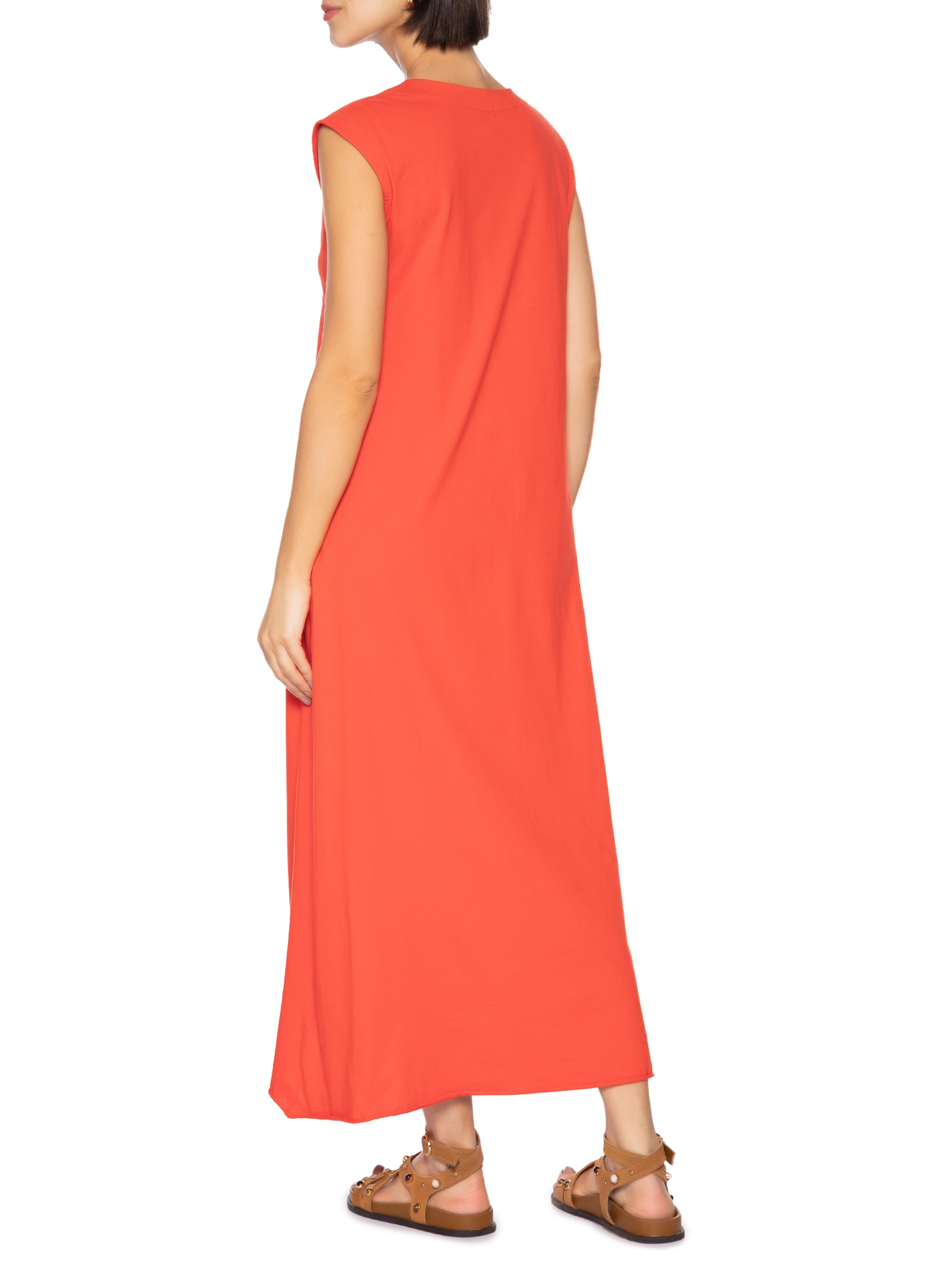 Vestido Recortes Vermelho Cantão