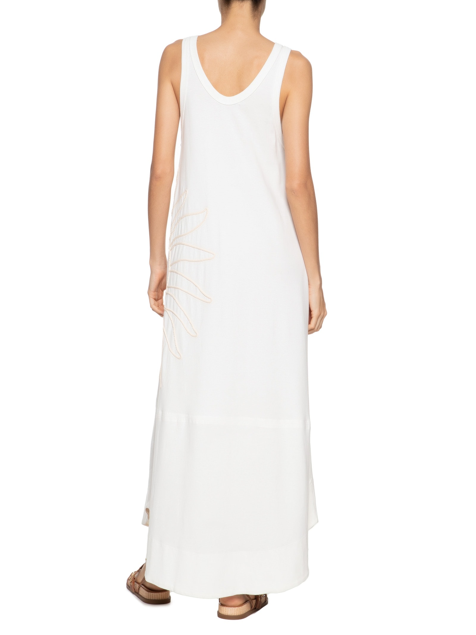 Vestido Regata Com Bordado Off White Dress To