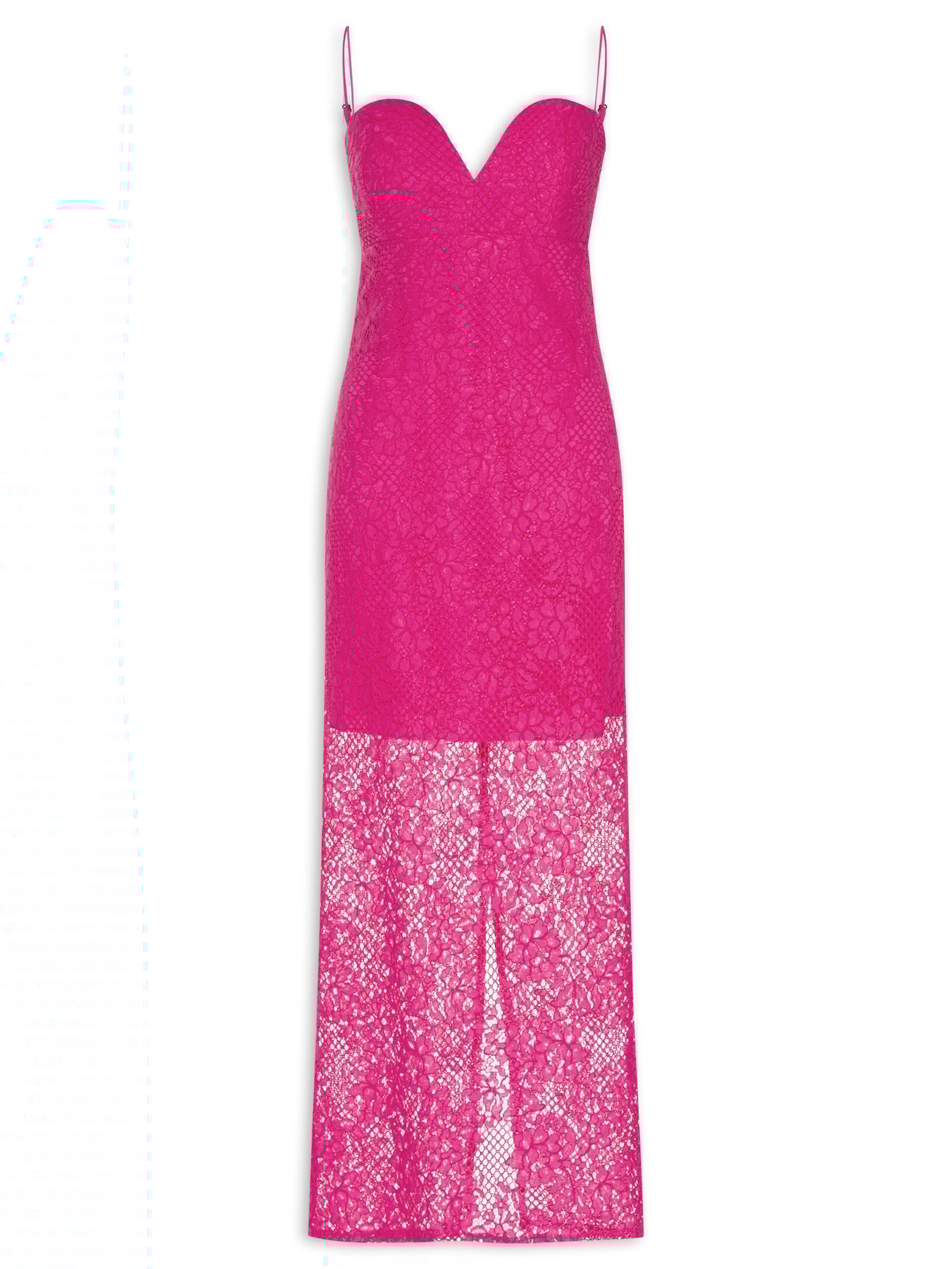 Vestido Renda Midi Rosa Colcci