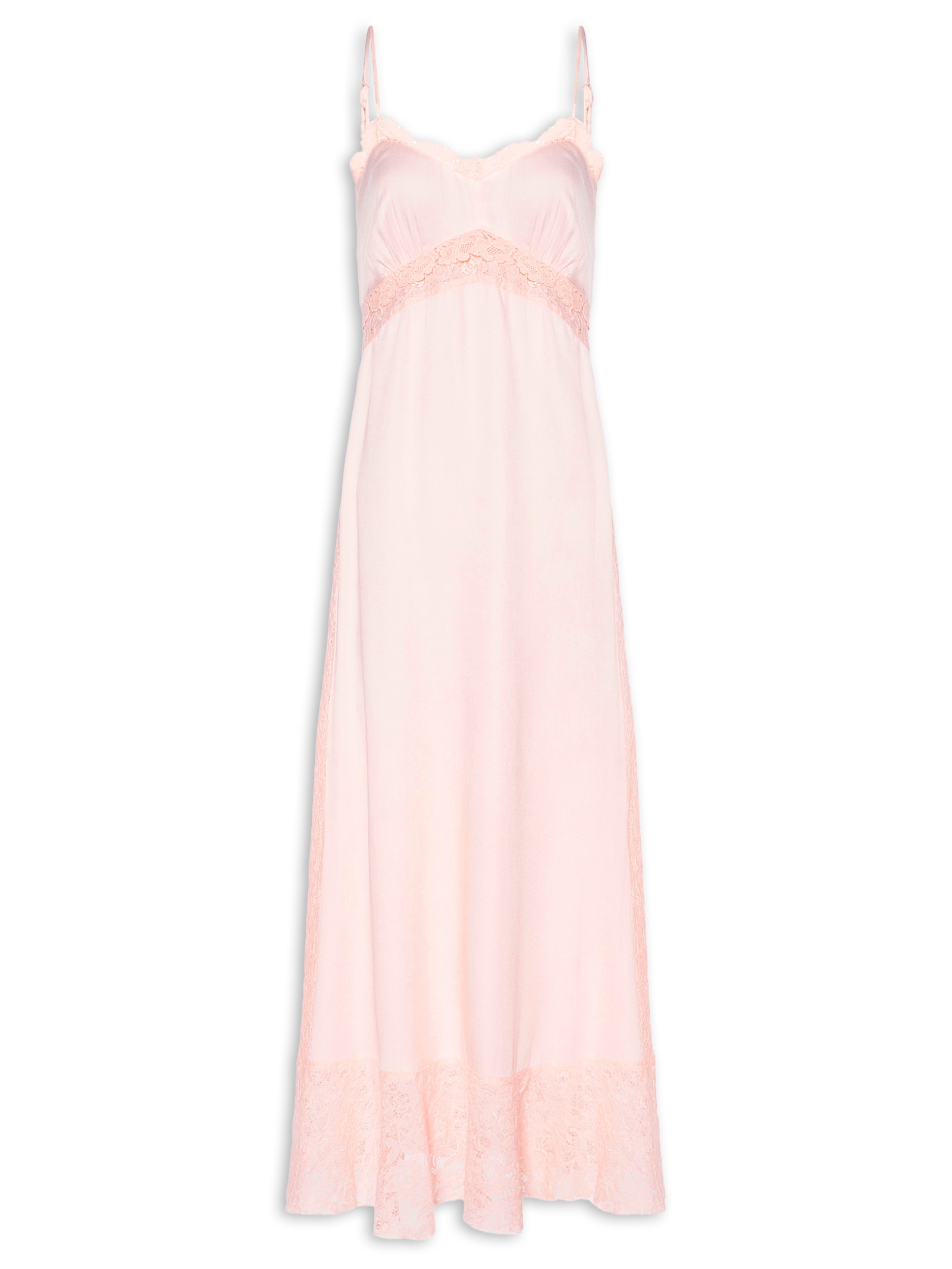 Vestido Renda Midi Rosa Farm