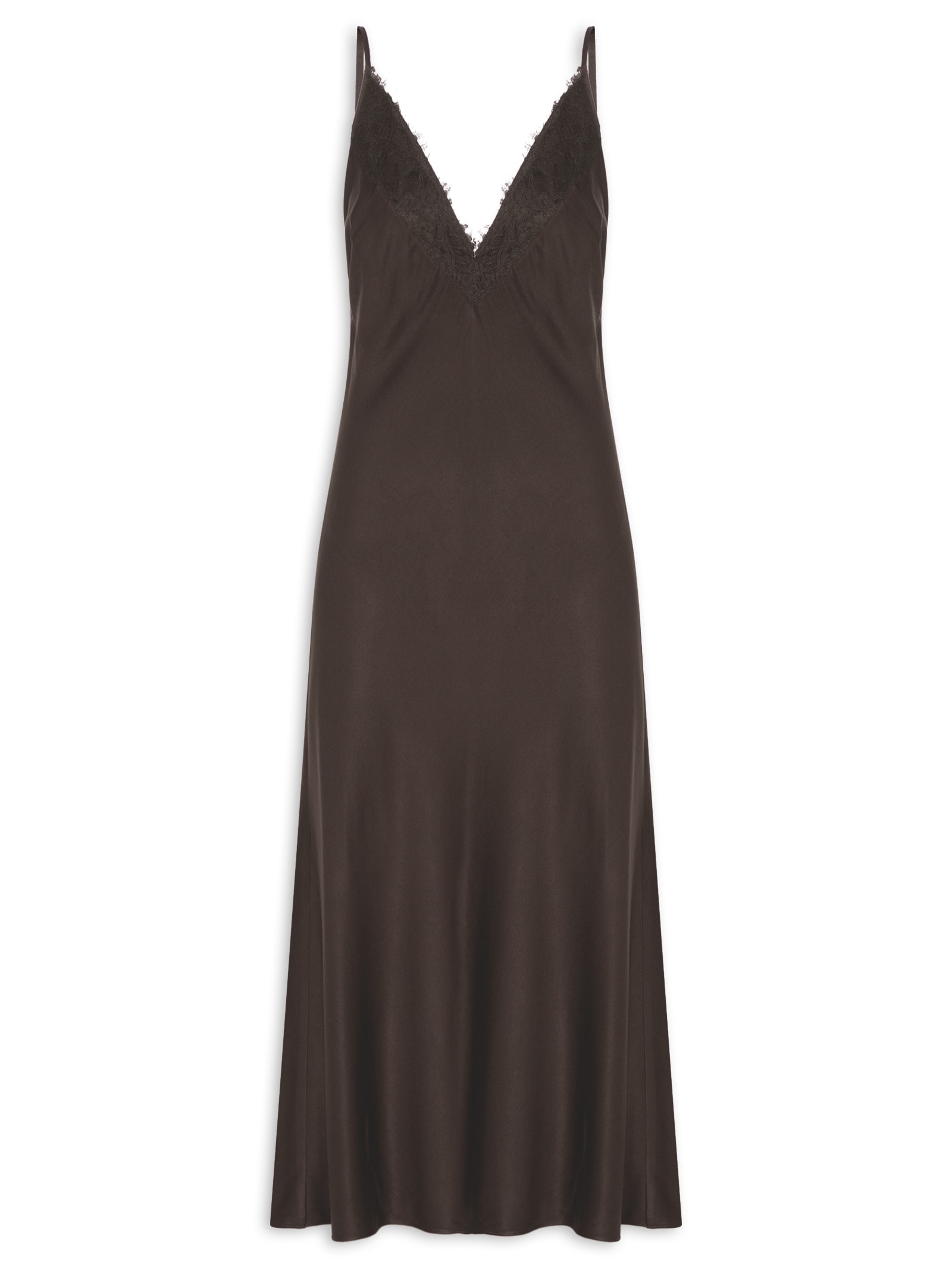 Vestido Renda Midi – Marrom Farm