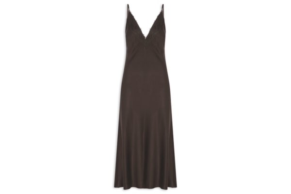 Vestido Renda Midi – Marrom