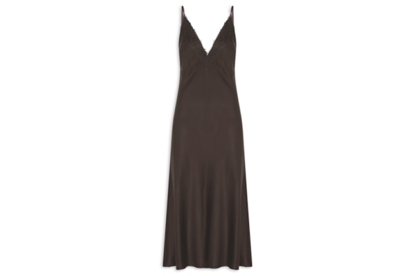 Vestido Renda Midi – Marrom