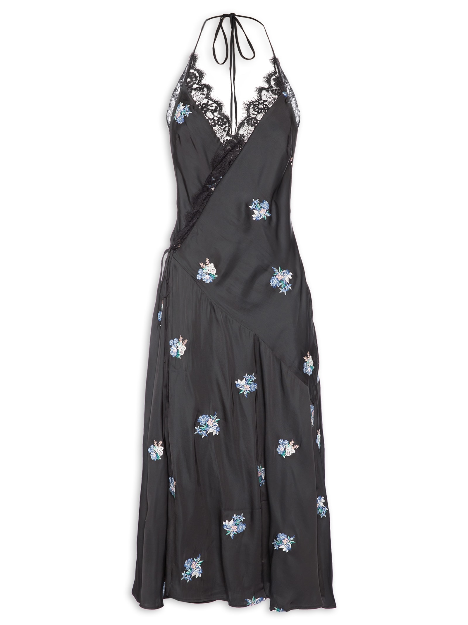 Vestido Renda Romance Preto Farm
