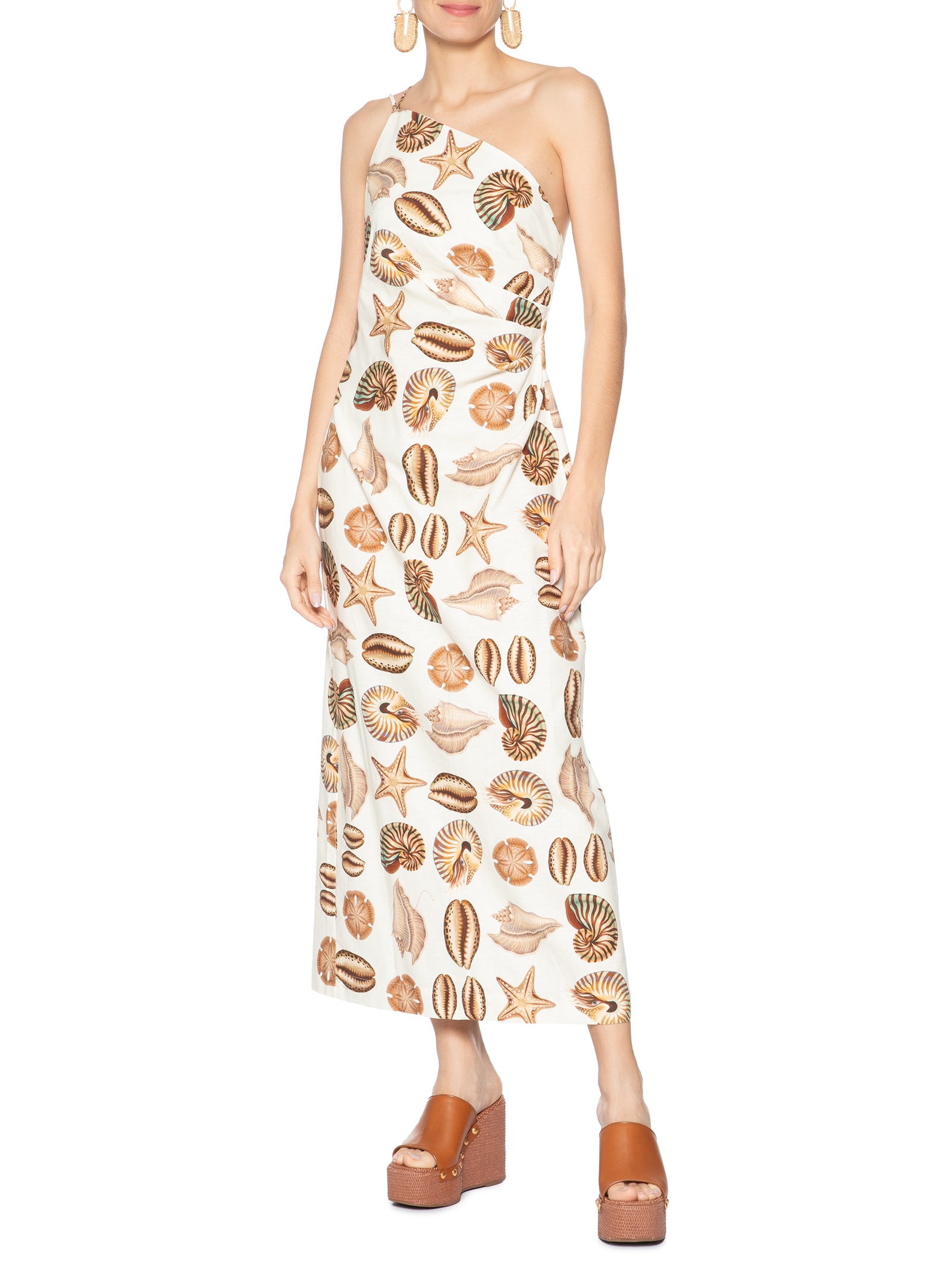 Vestido Reto Conchas Off White Farm