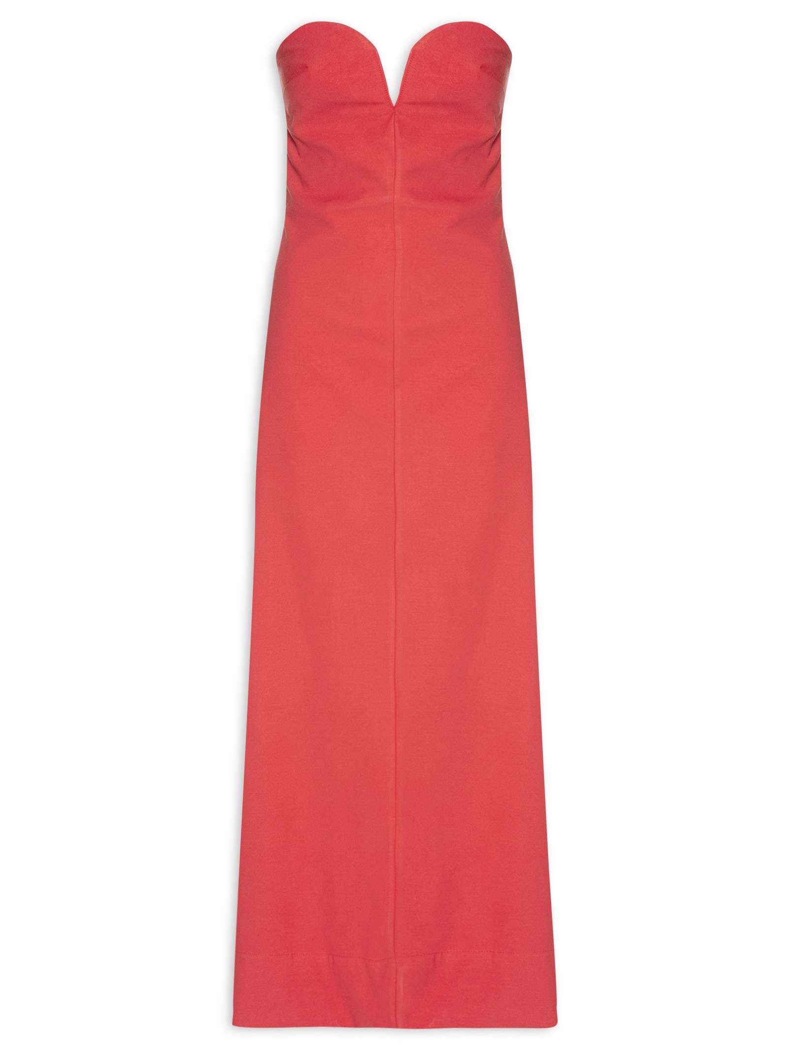Vestido Reto Decote Vermelho  Farm