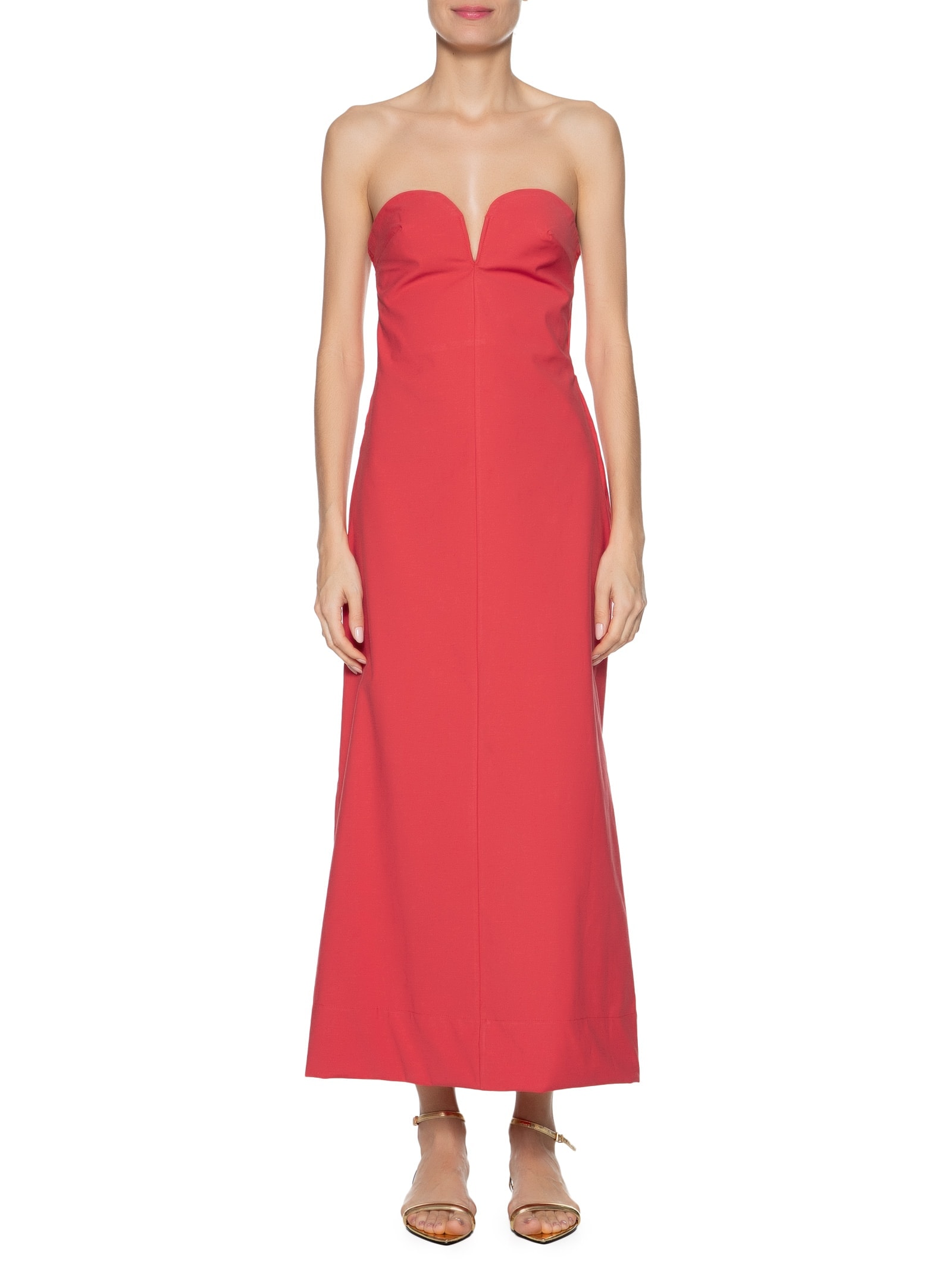 Vestido Reto Decote Vermelho  Farm