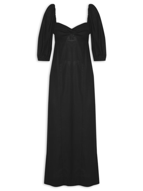 Vestido Reto Mangas – Preto