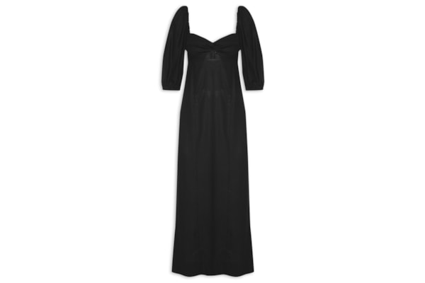 Vestido Reto Mangas - Preto