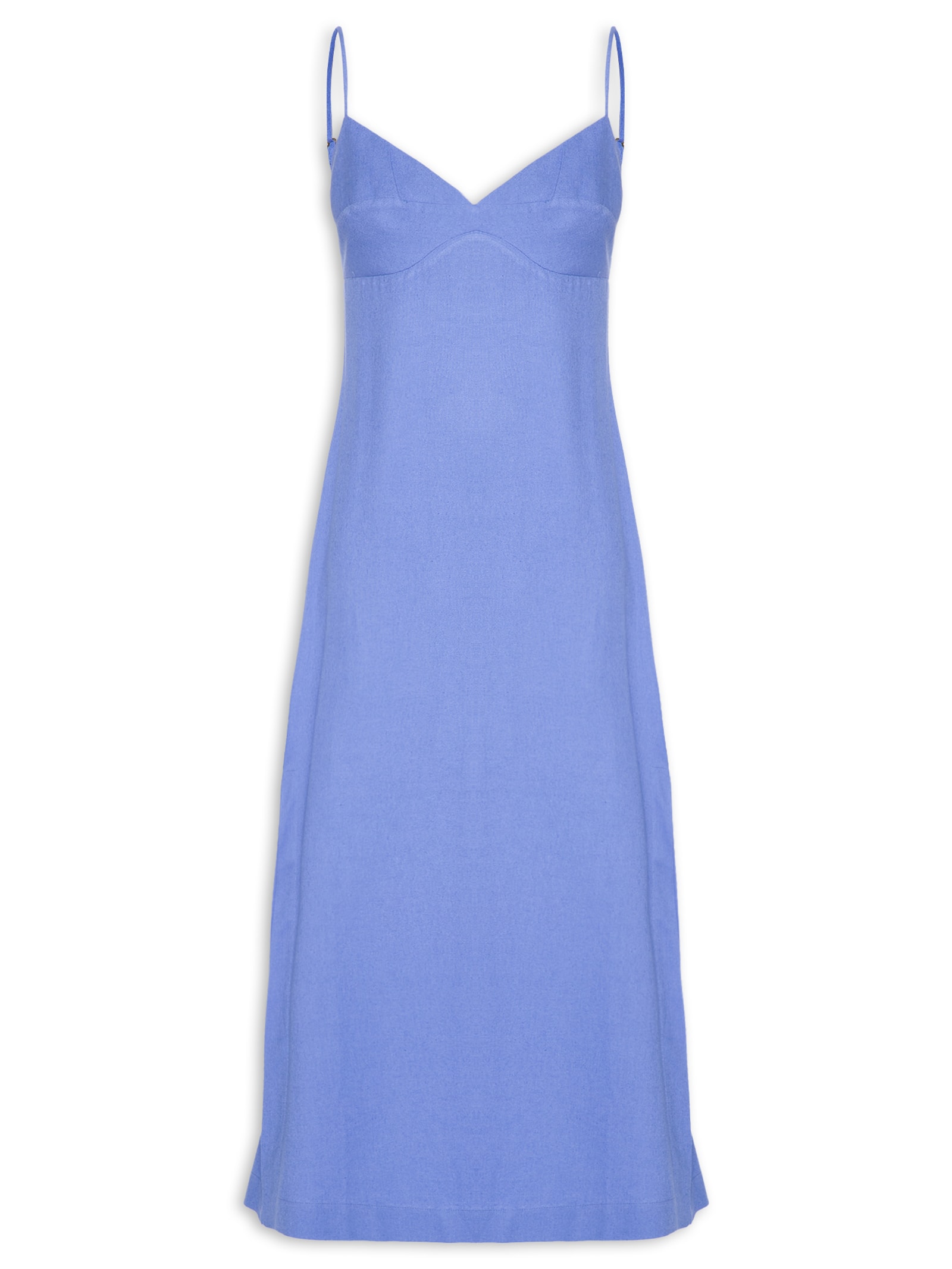 Vestido Reto Midi Azul Farm