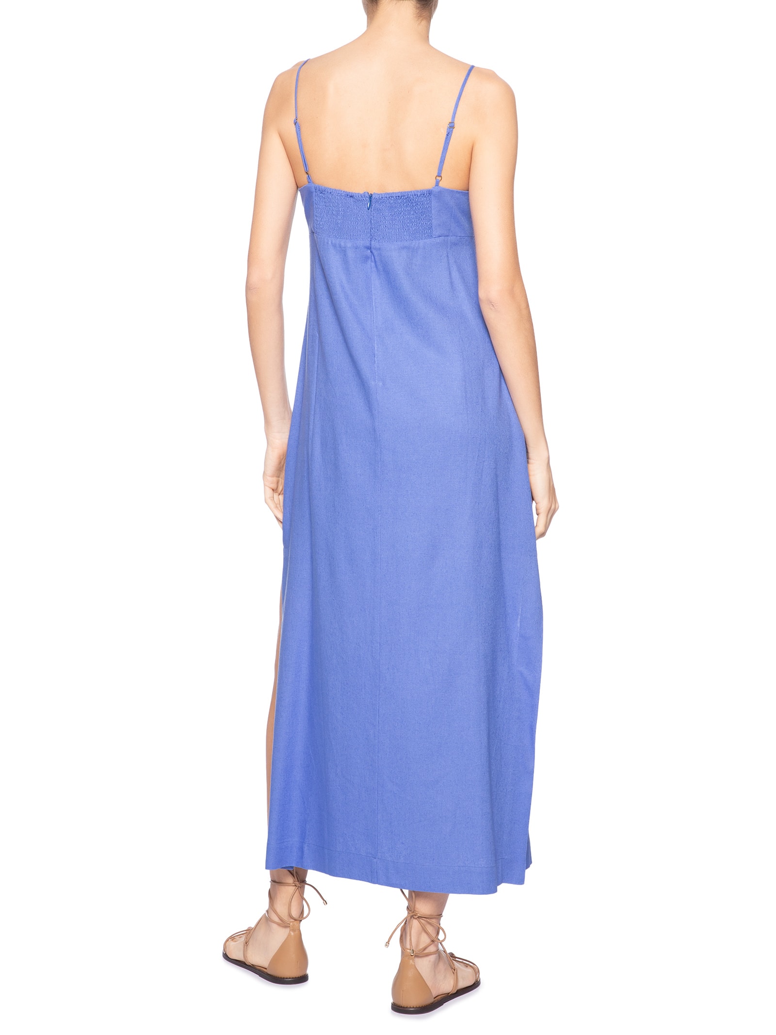 Vestido Reto Midi Azul Farm