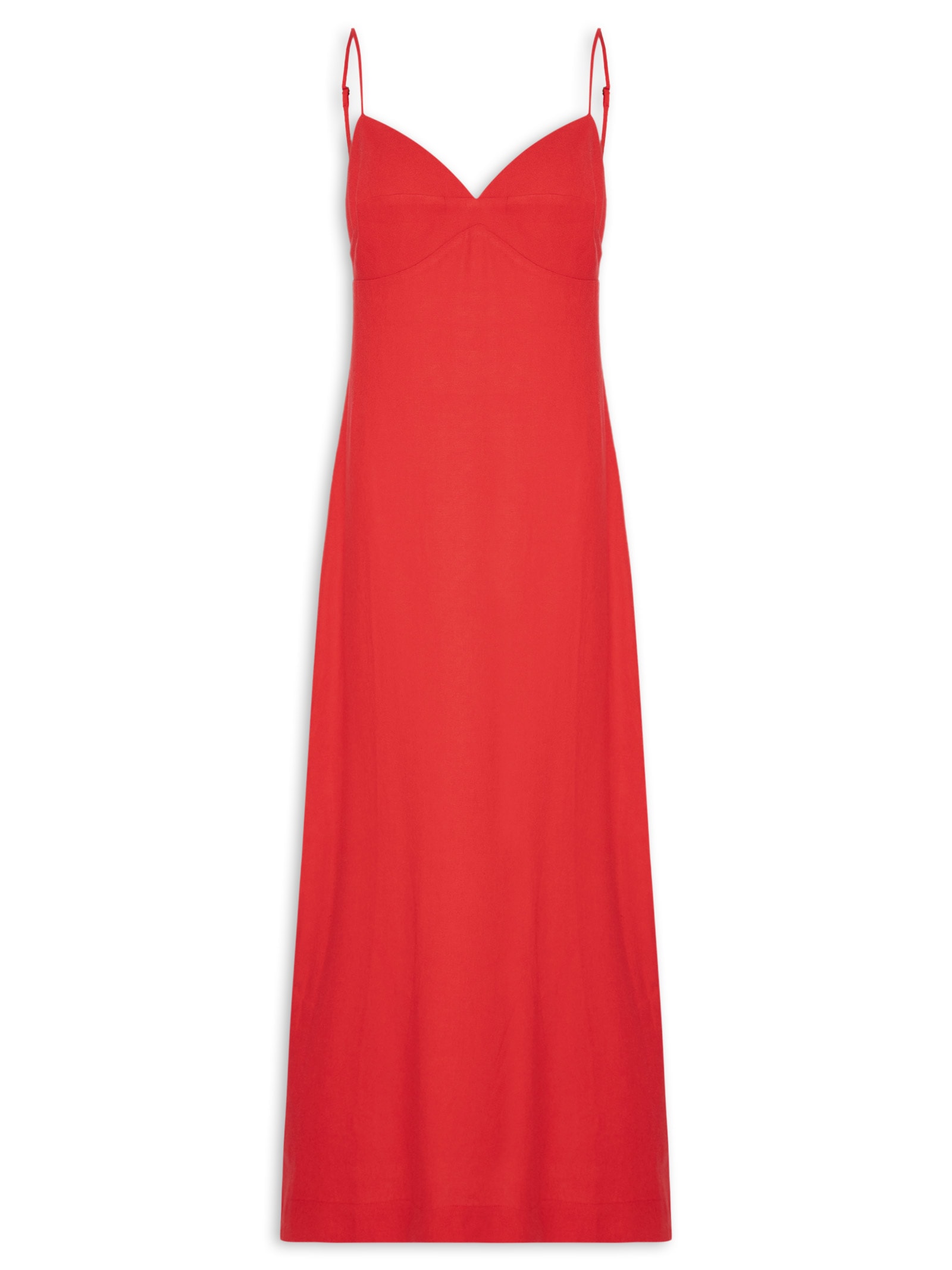 Vestido Reto Midi Vermelho Farm