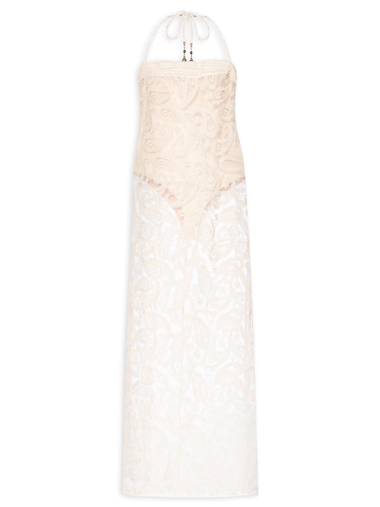 Vestido Reto Renda Bege Dress To