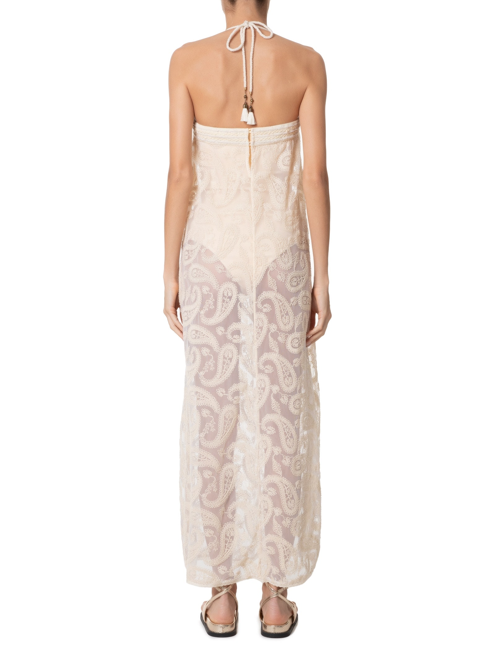 Vestido Reto Renda Bege Dress To