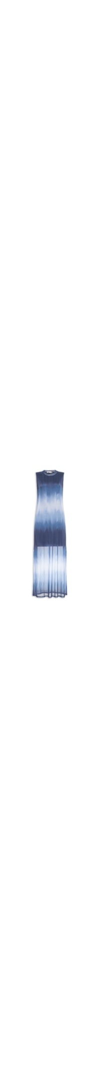 Vestido Reto Tule Estampado - Azul