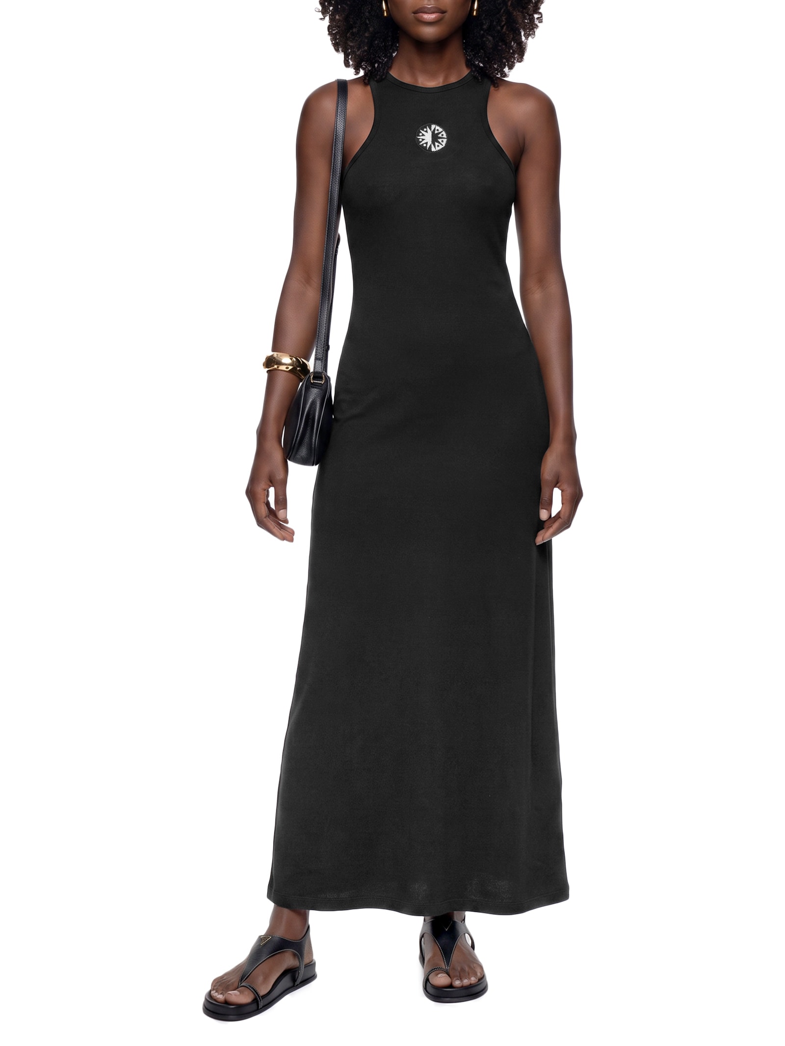 Vestido Rib Bordado Preto Cacay