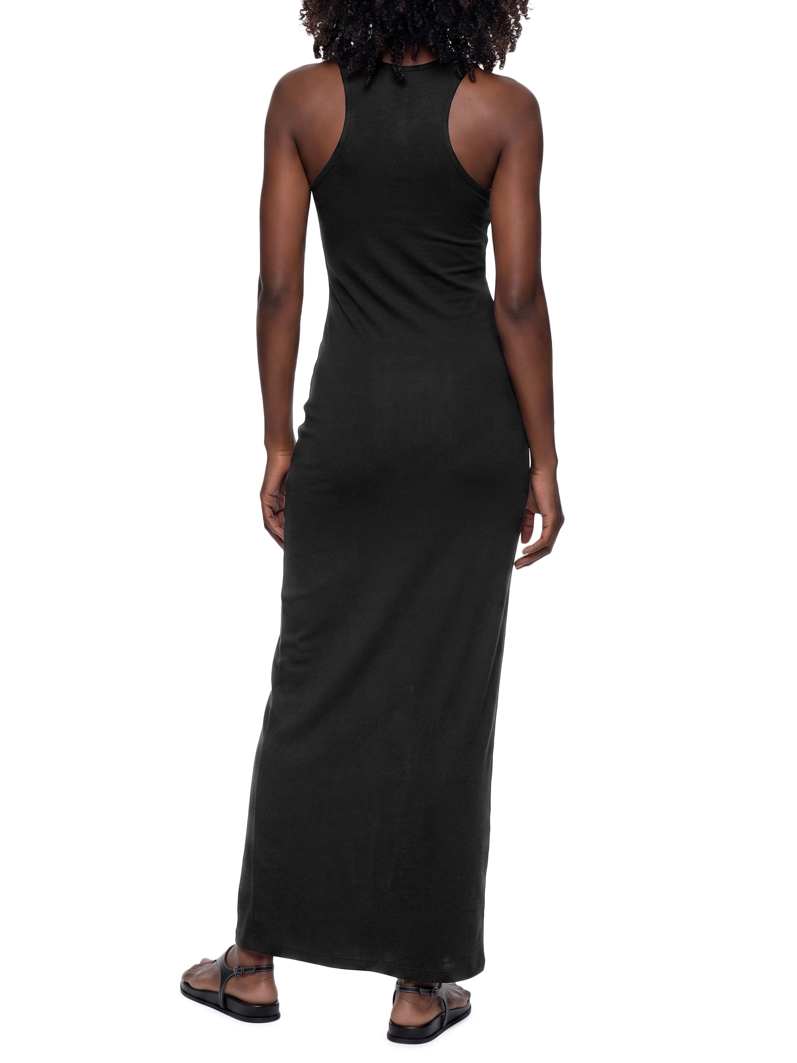 Vestido Rib Bordado Preto Cacay