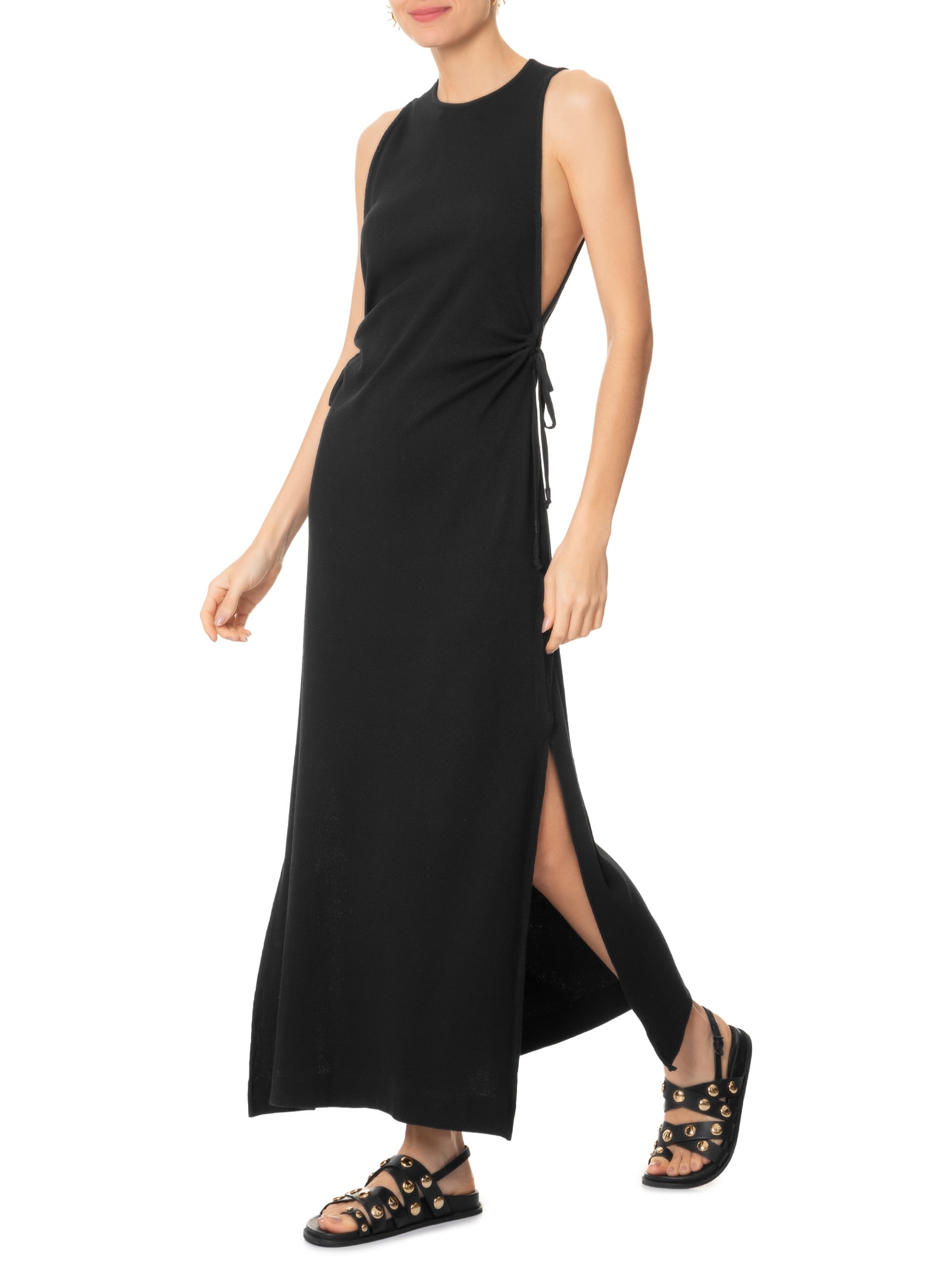 Vestido Rib Cavado Preto Farm