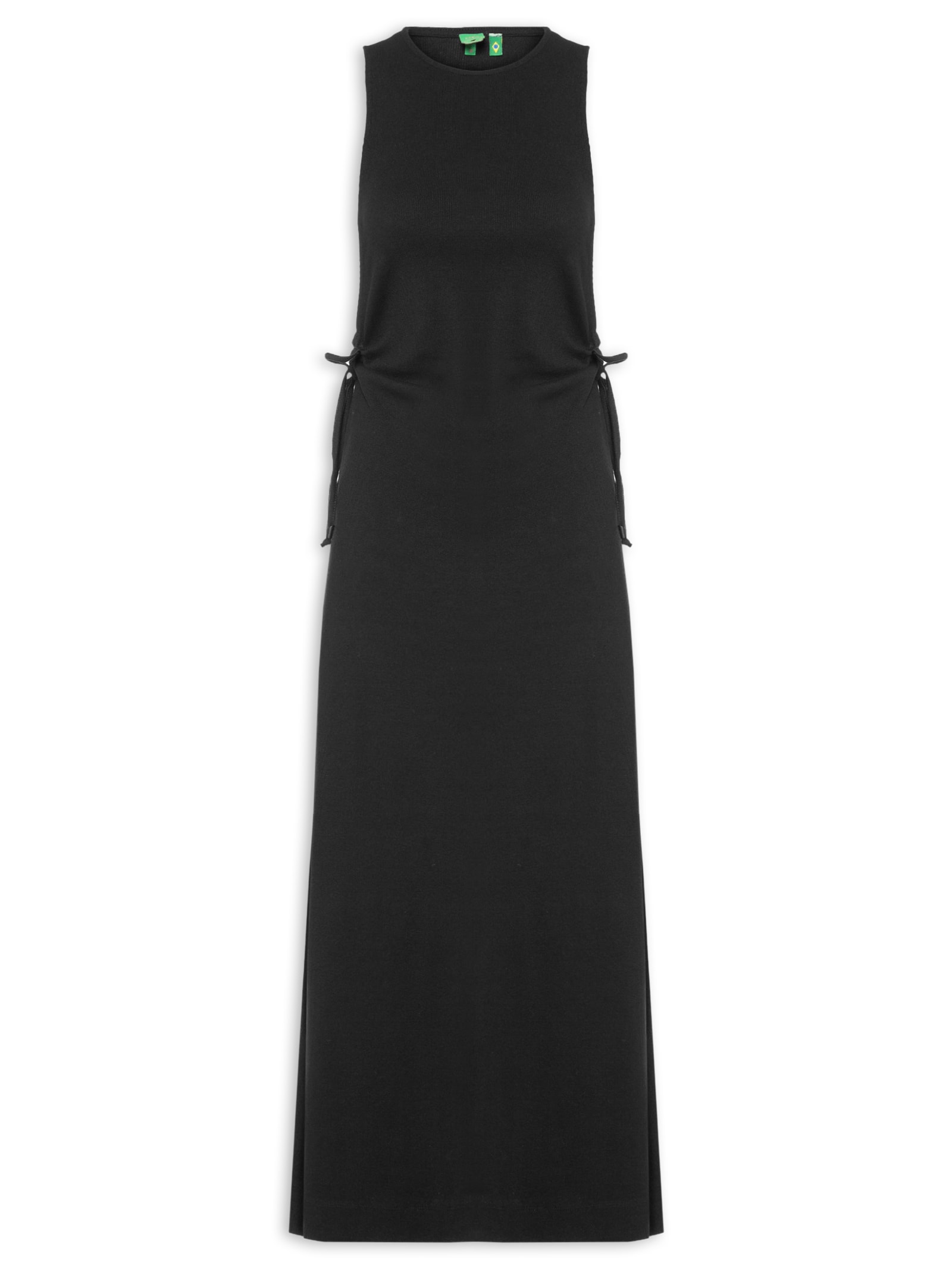 Vestido Rib Cavado Preto Farm