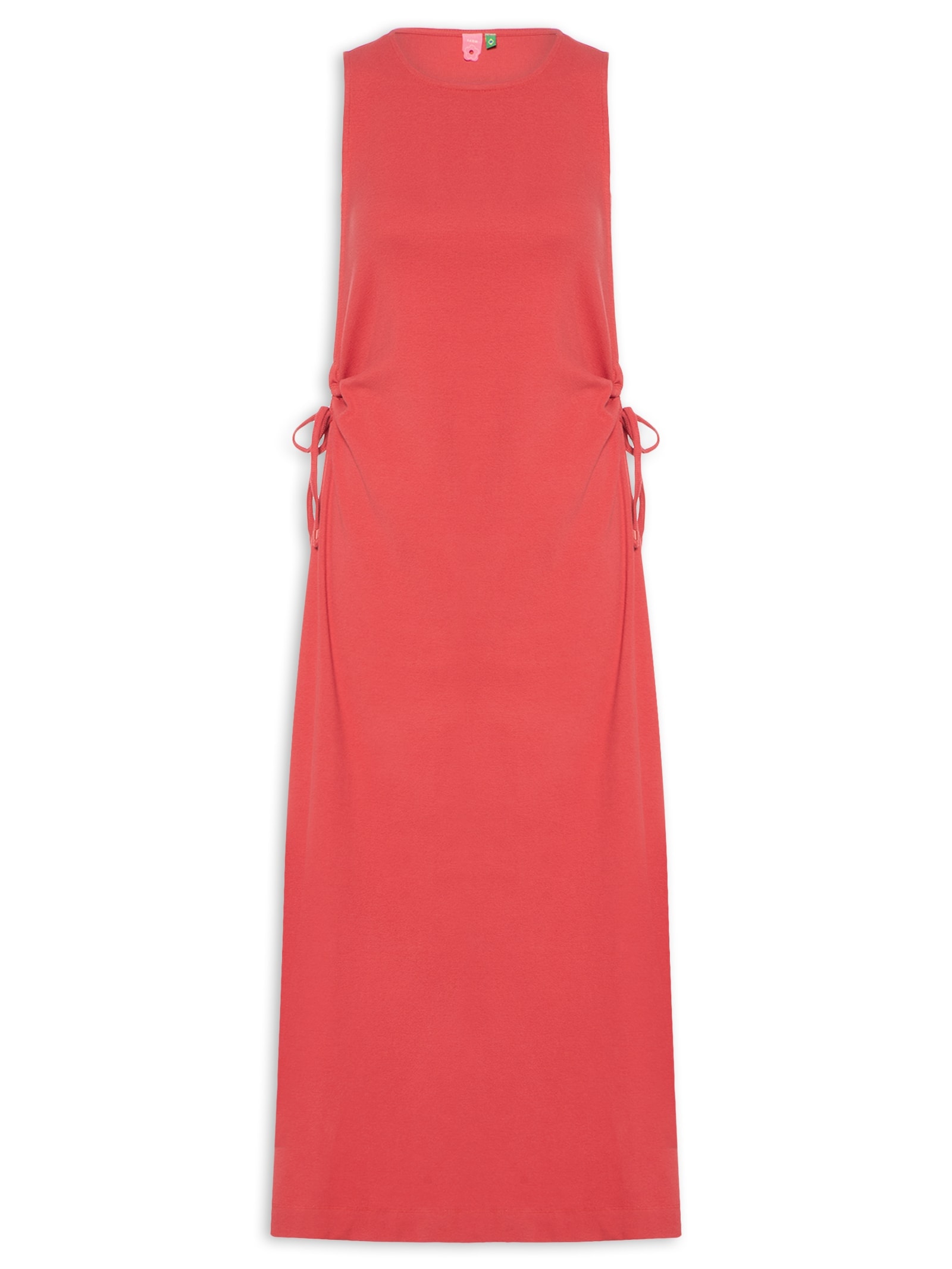 Vestido Rib Cavado Vermelho Farm