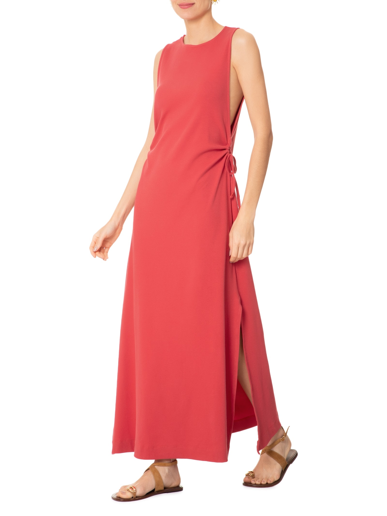 Vestido Rib Cavado Vermelho Farm