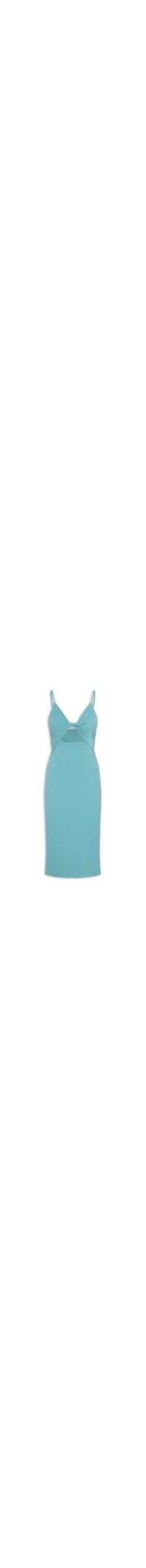 Vestido Rib Com Busto Torcido - Azul