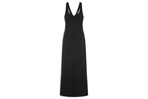 Vestido Rib Decote Nadador - Preto