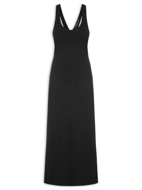 Vestido Rib Decote Nadador – Preto