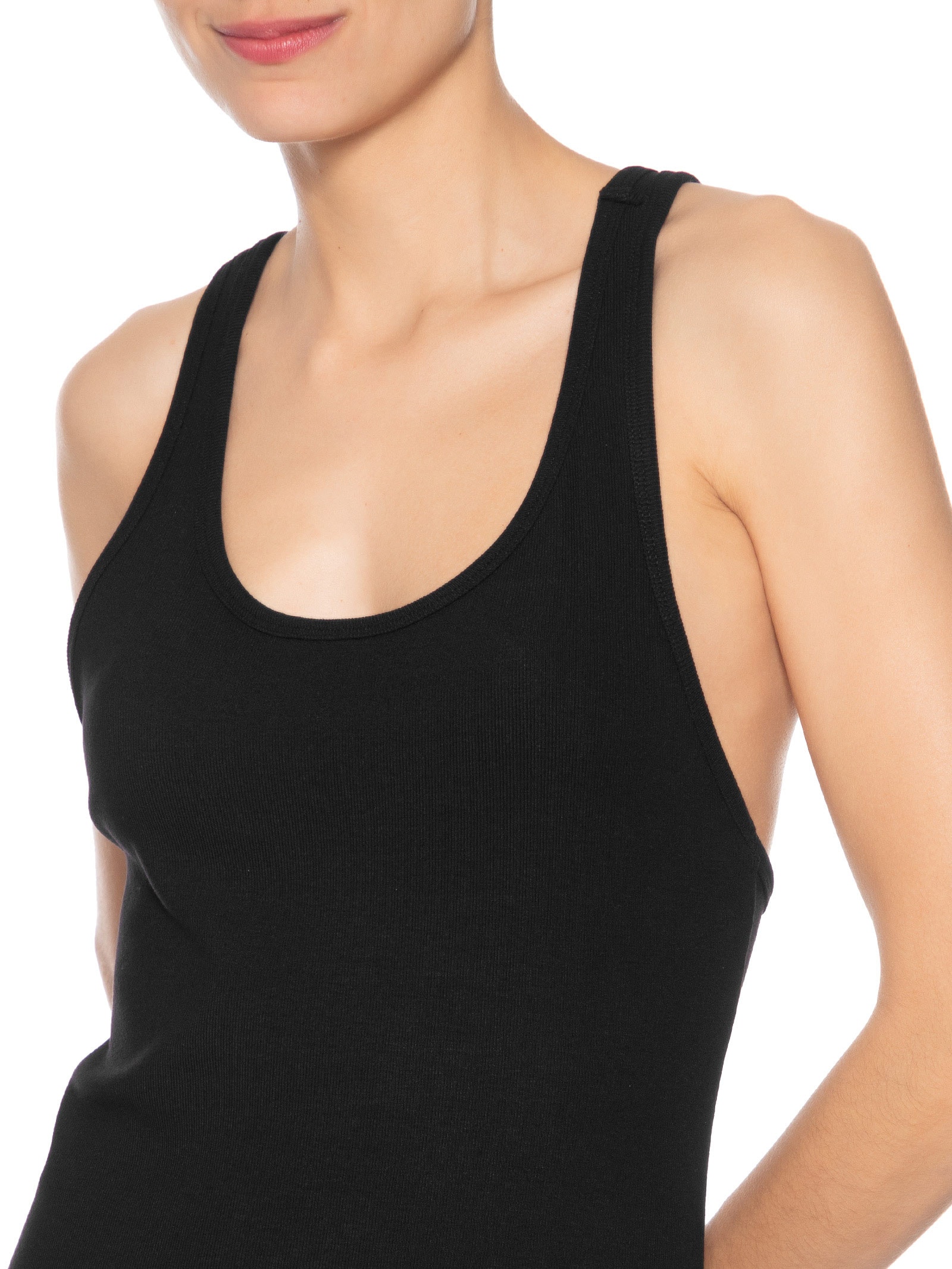 Vestido Rib Decote Nadador Preto Animale