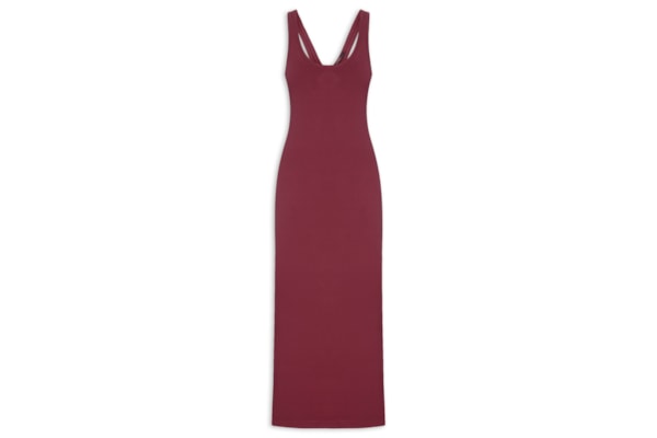 Vestido Rib Decote - Vermelho