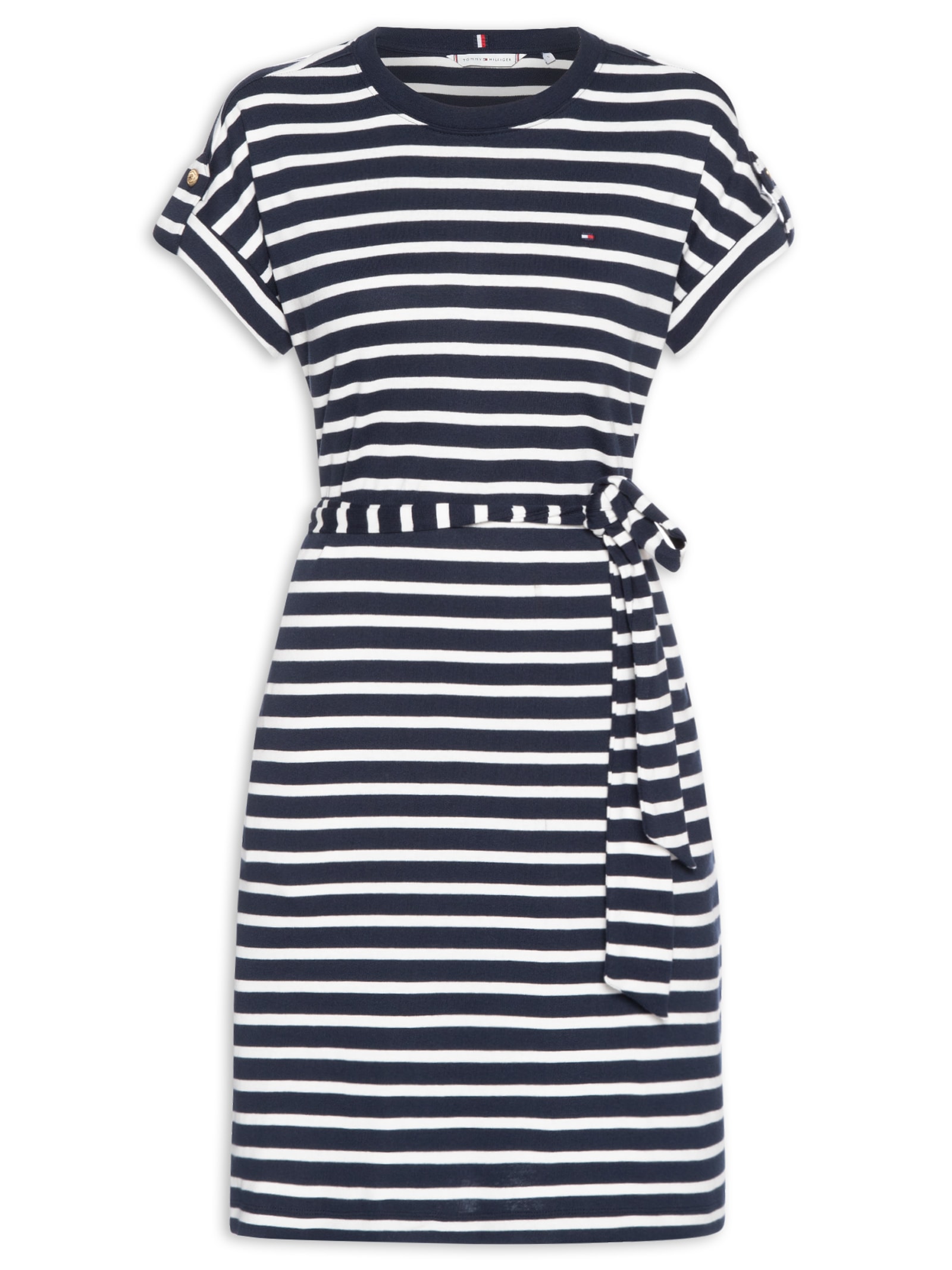 Vestido Rib Roll Tab Azul Tommy Hilfiger
