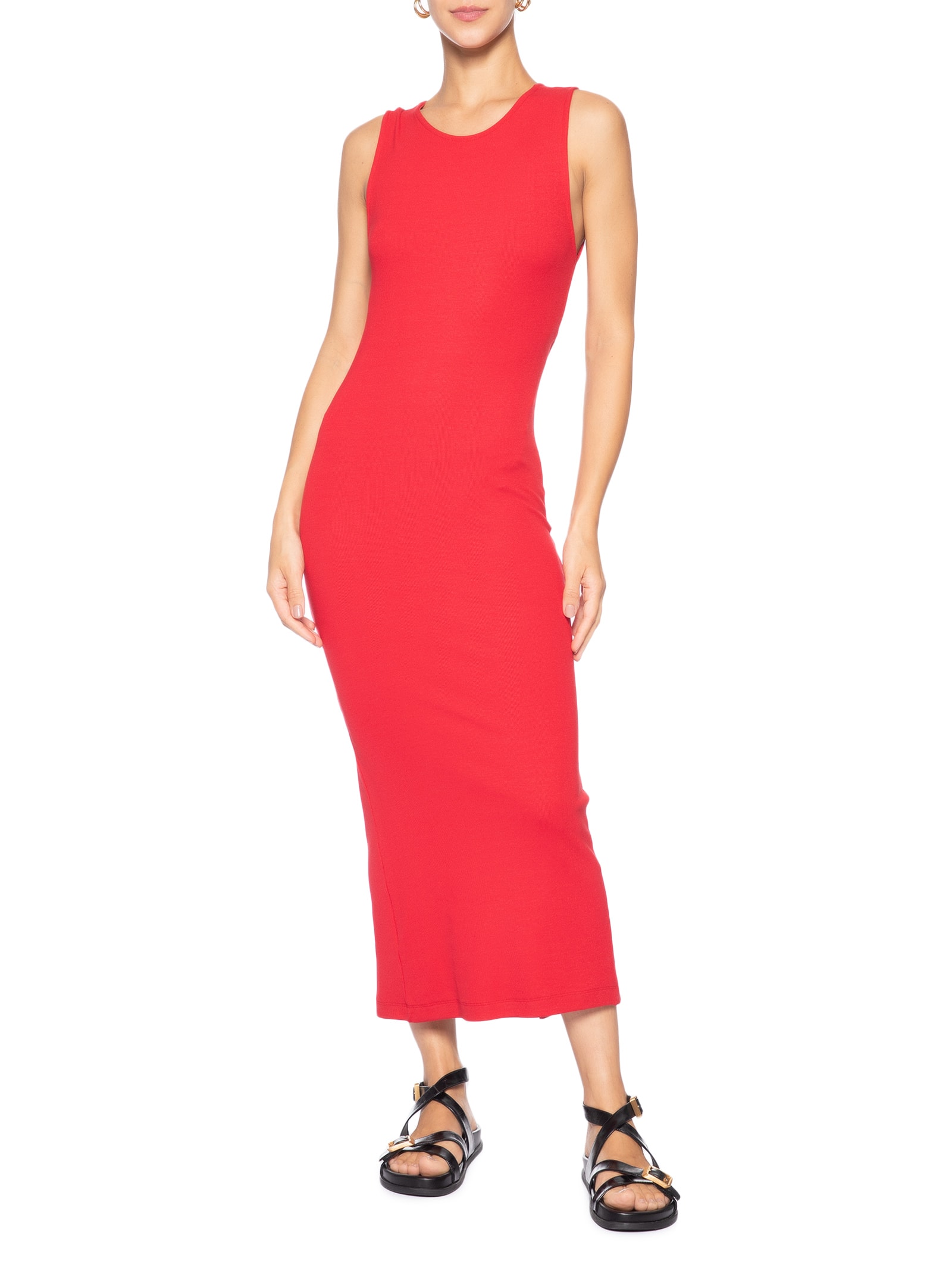 Vestido Ribana Decote Costas Vermelho Calvin Klein Jeans